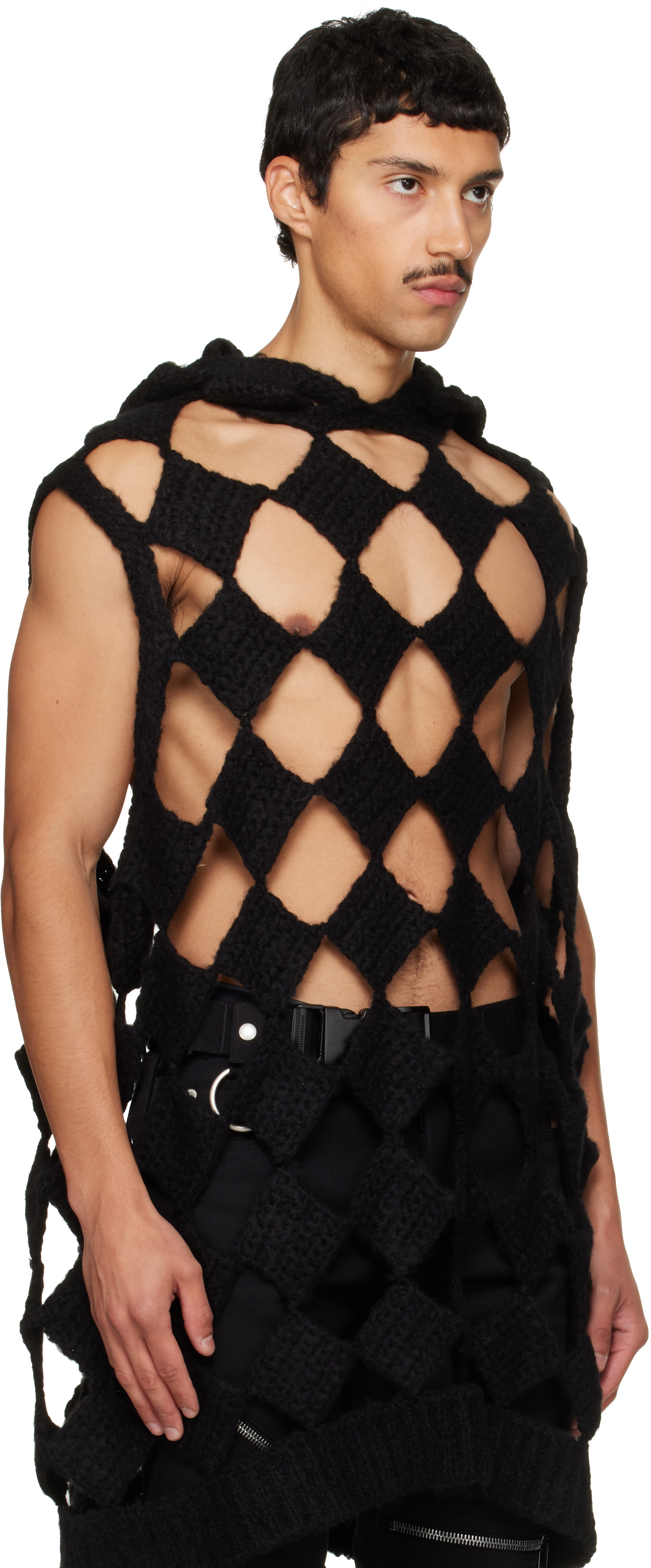 Rick Owens: ブラック Tower Sarutanya フード付き タンクトップ