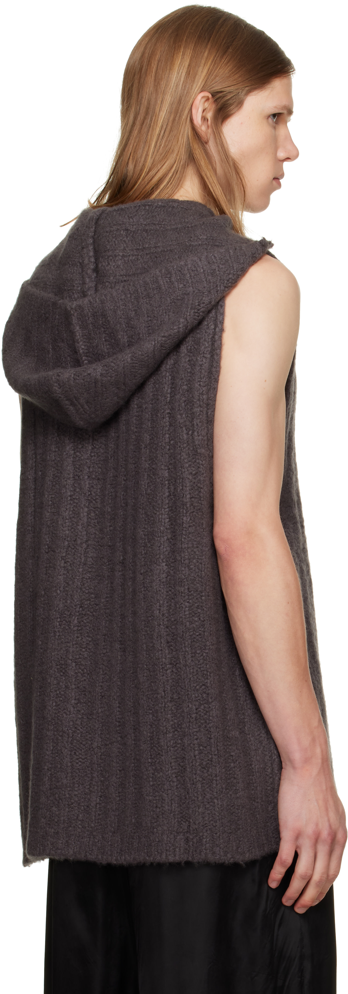 Rick Owens - Pull à capuche de style débardeur gris - Tower