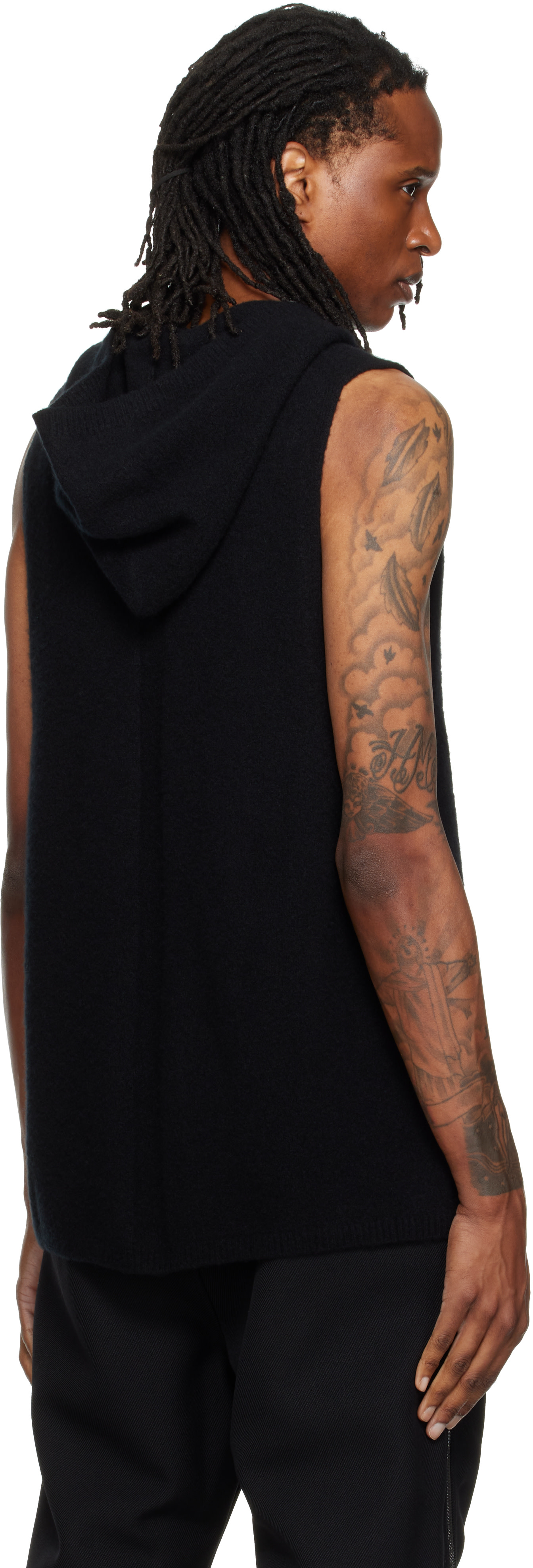 Rick Owens - Pull à capuche sans manches noir - Tower