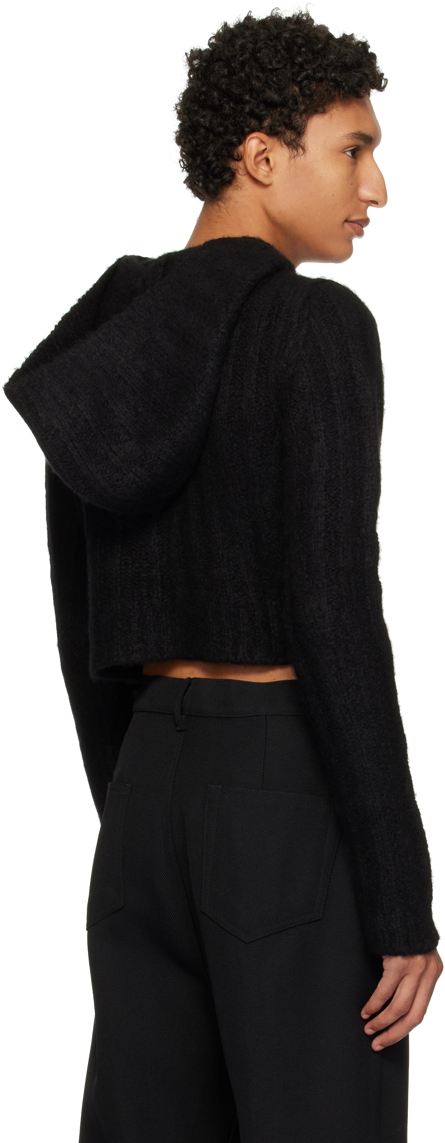 Rick Owens - Pull à capuche écourté noir - Tower