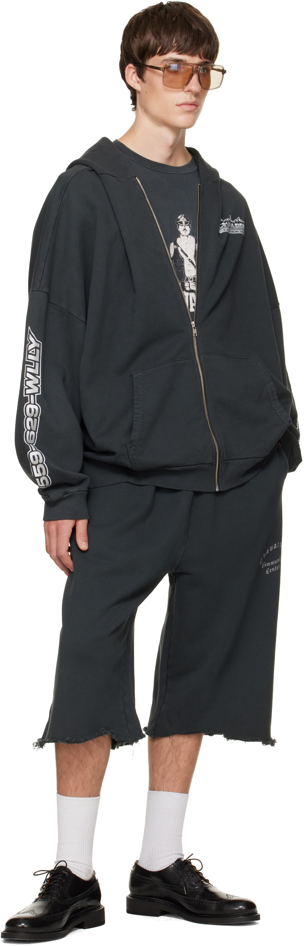 WILLY CHAVARRIA: Black 'Chavarria Licensed Designs' Zip Hoodie
