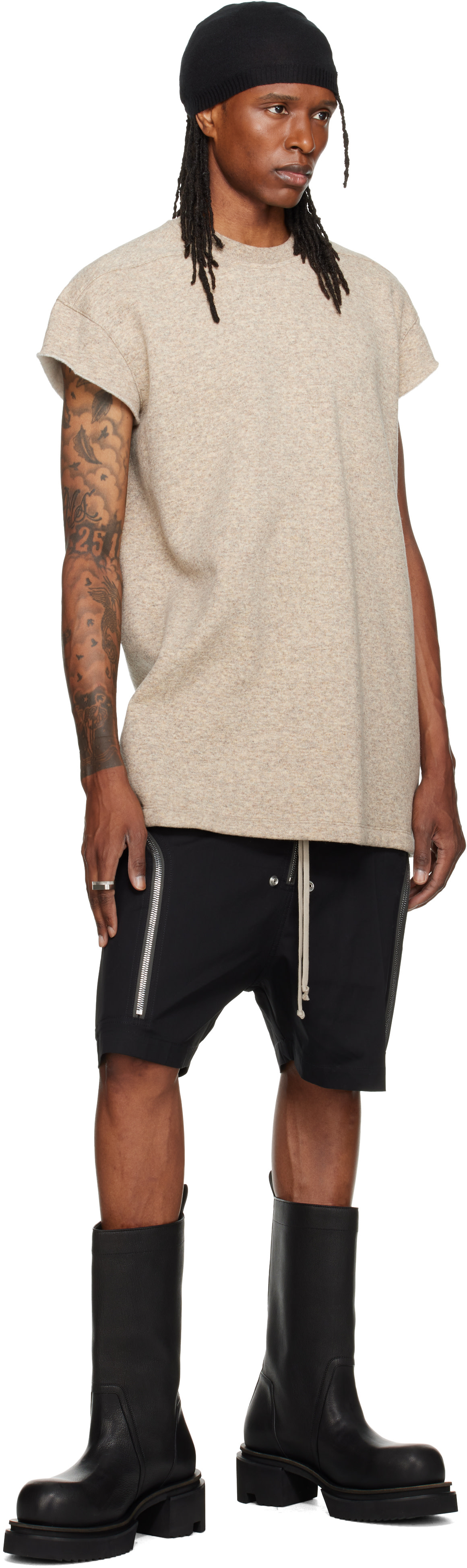 Rick Owens: オフホワイト Tower Rick S Jumbo 半袖Tシャツ | SSENSE 日本