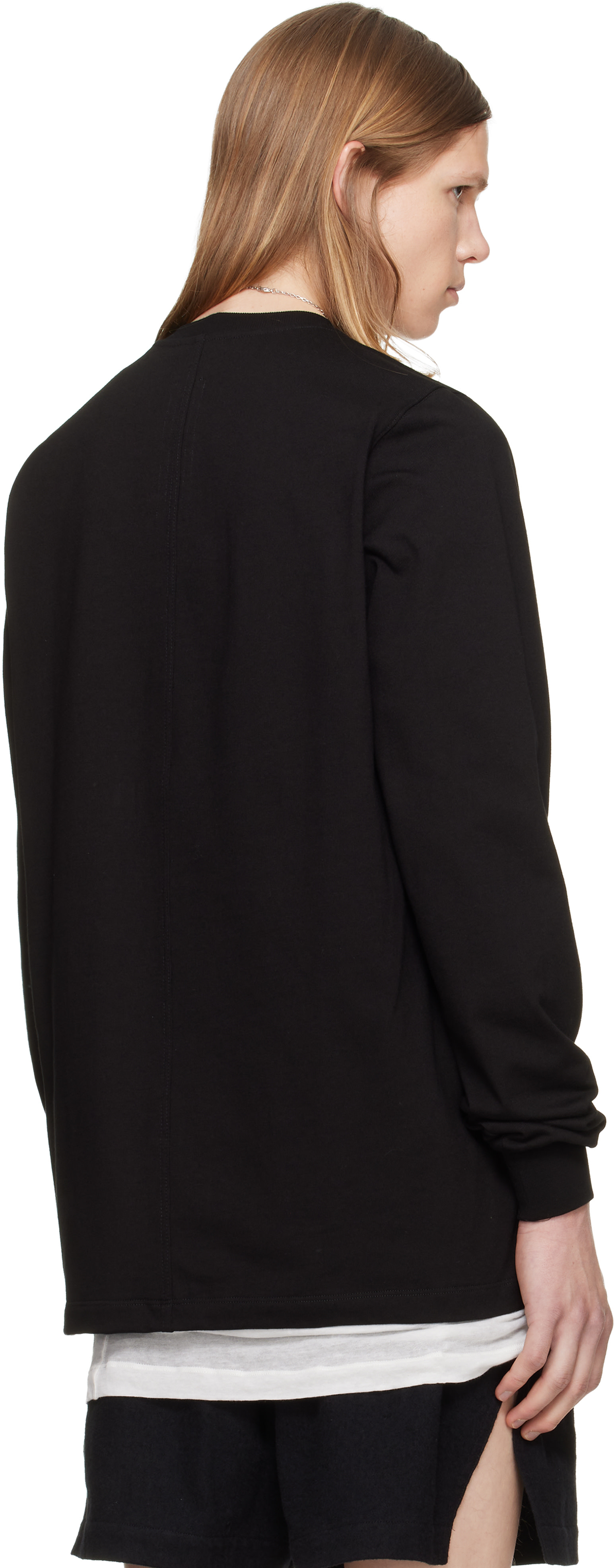 Rick Owens: Black Tower Short Crewneck LS Sweatshirt | SSENSE Canada