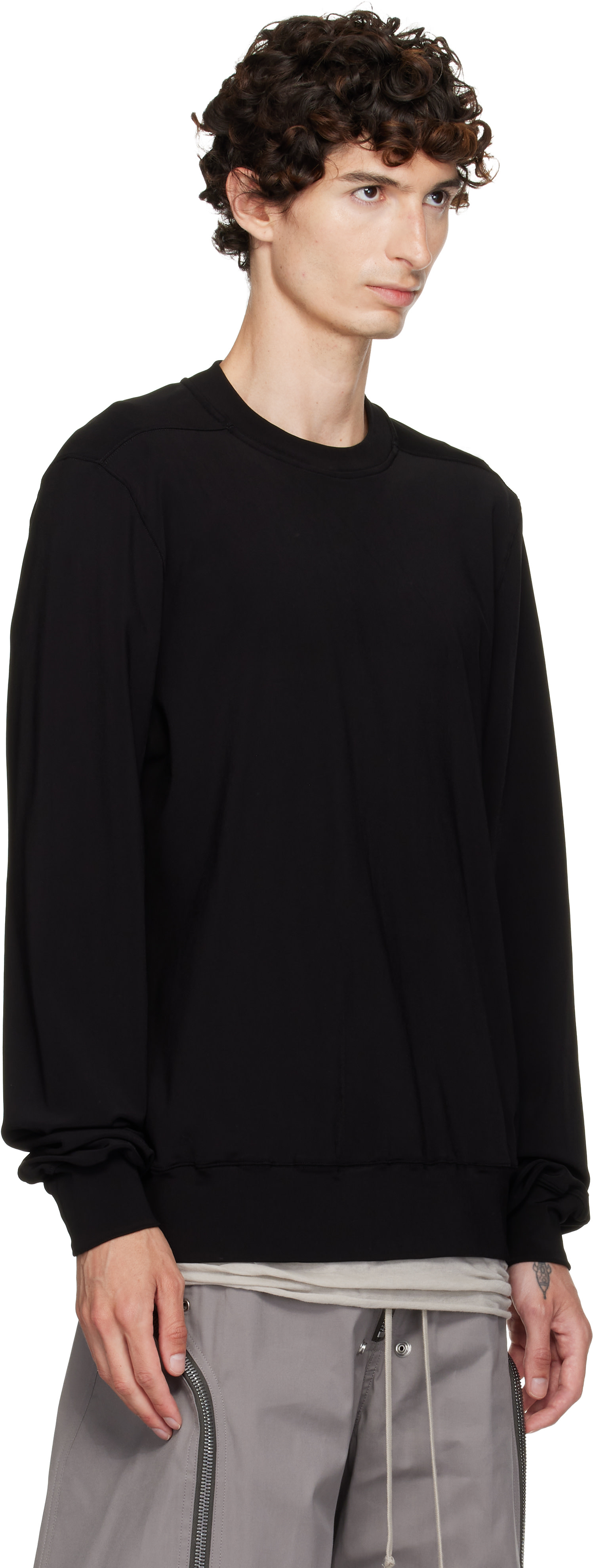 RICKOWENS tシャツ スウェット Rick Owens: ブラック Tower クルーネック スウェットシャツ | SSENSE 日本