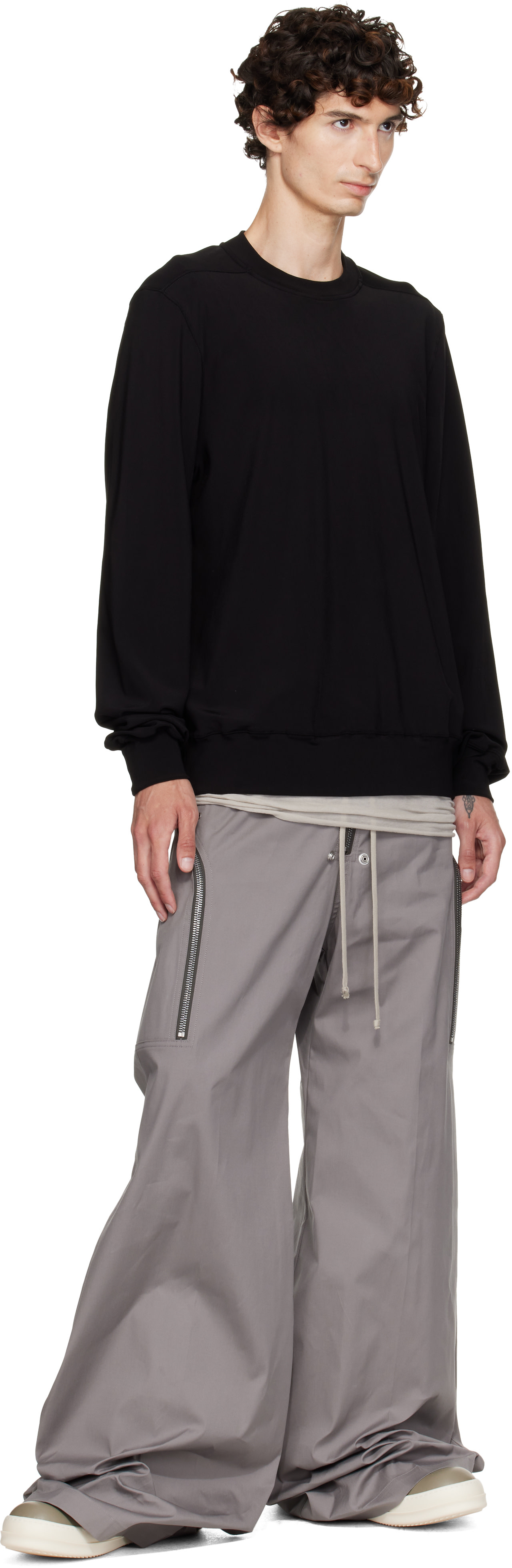 Rick Owens: ブラック Tower クルーネック スウェットシャツ | SSENSE 日本