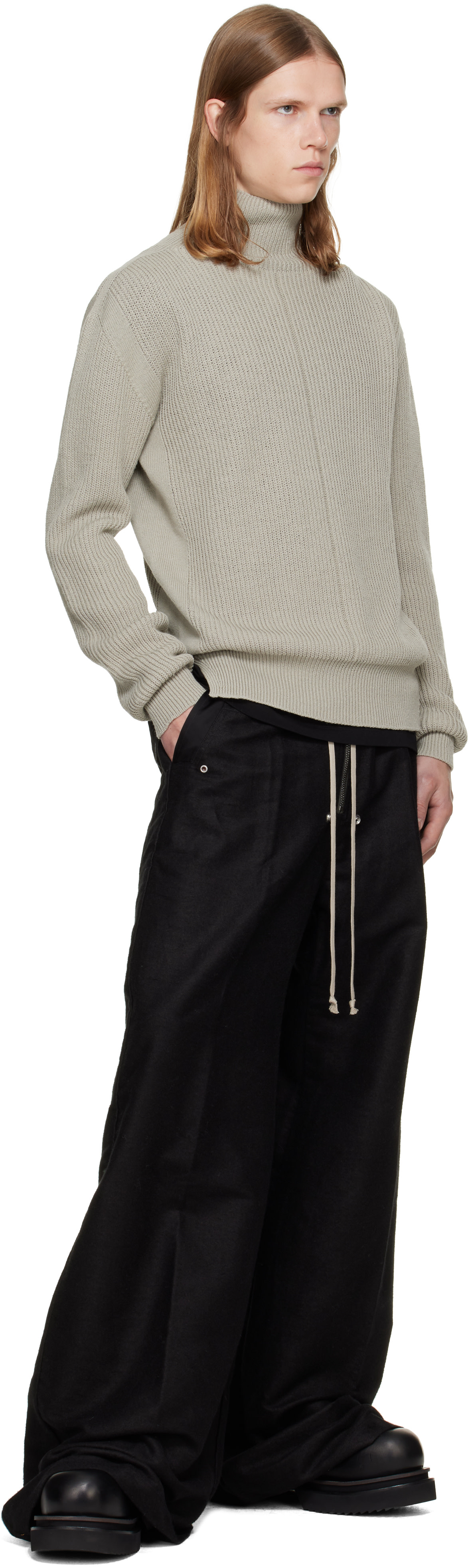 Rick Owens - 그레이 타워 터틀넥 스웨터