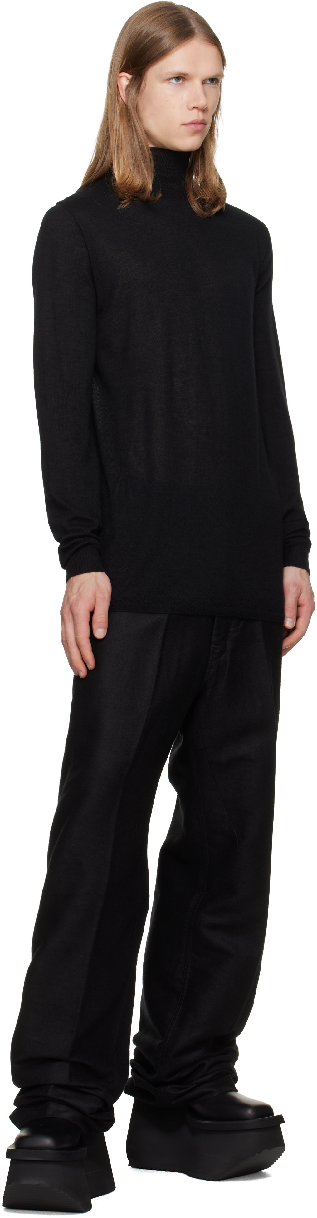 Rick Owens - 블랙 타워 레벨 터틀넥 스웨터