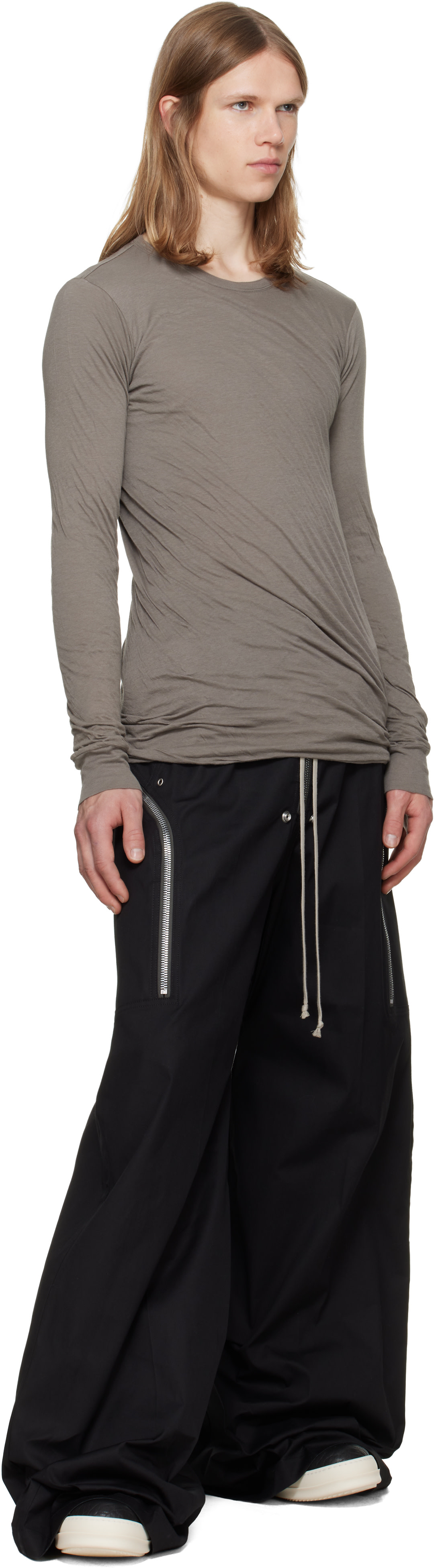 Rick Owens: グレー Tower Double 長袖Tシャツ | SSENSE 日本