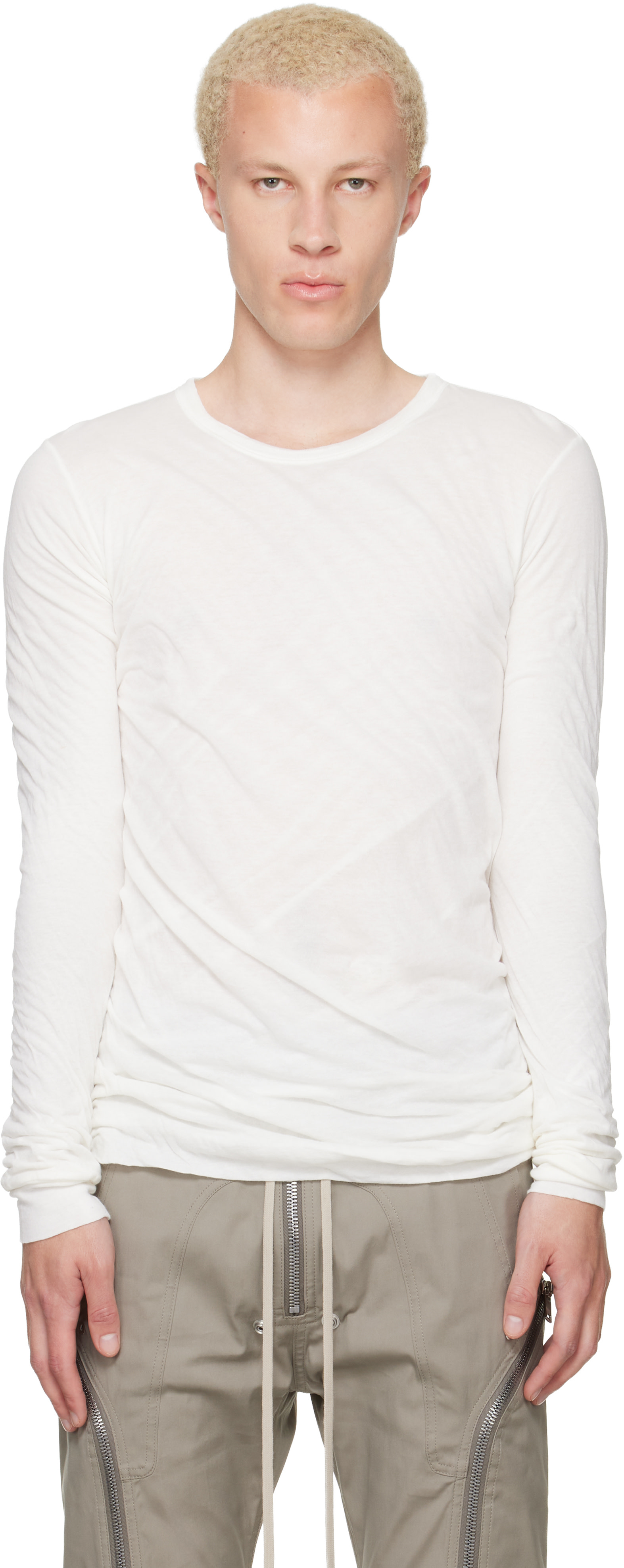 Rick Owens - オフホワイト Tower Double LS Tシャツ