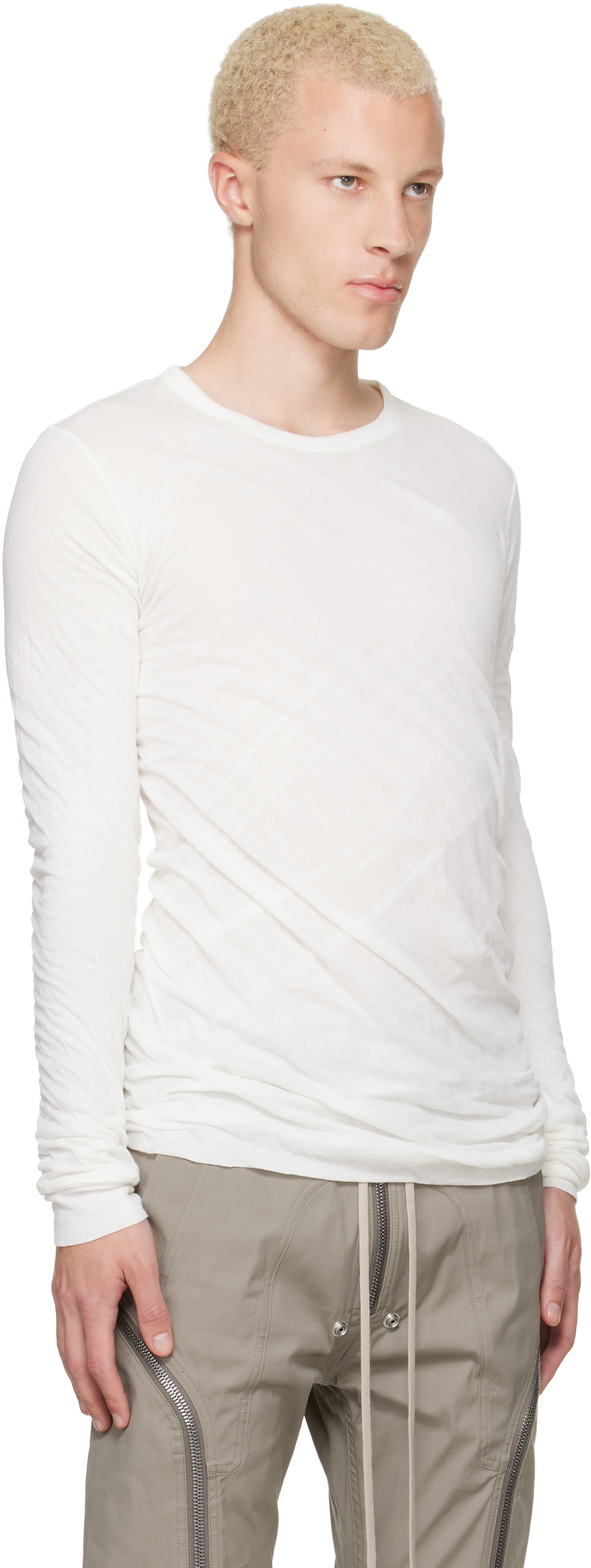 Rick Owens - オフホワイト Tower Double LS Tシャツ