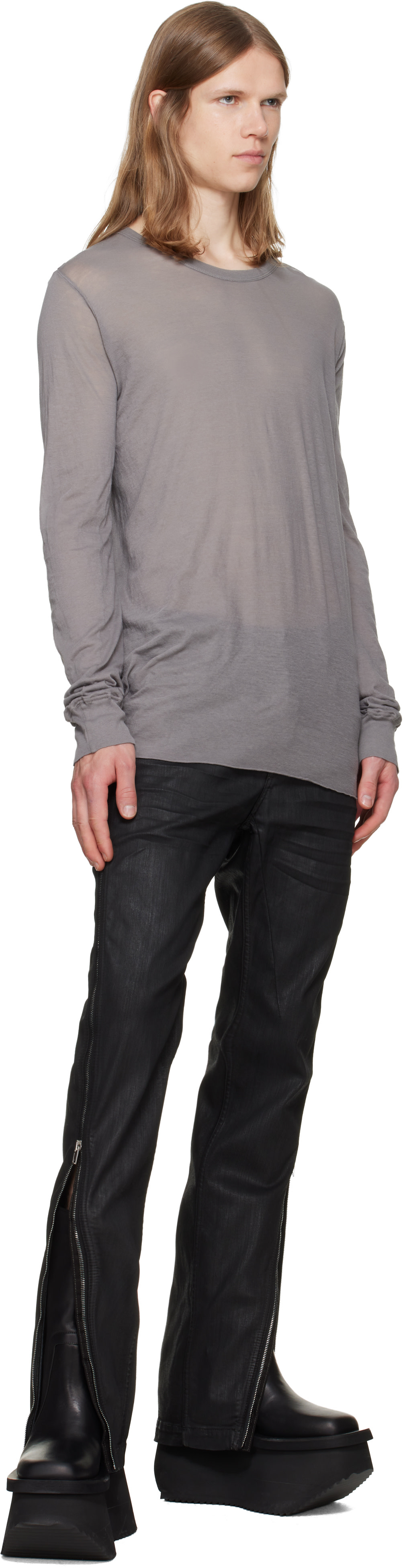 Rick Owens - Gray Tower Basic LS T-shirt