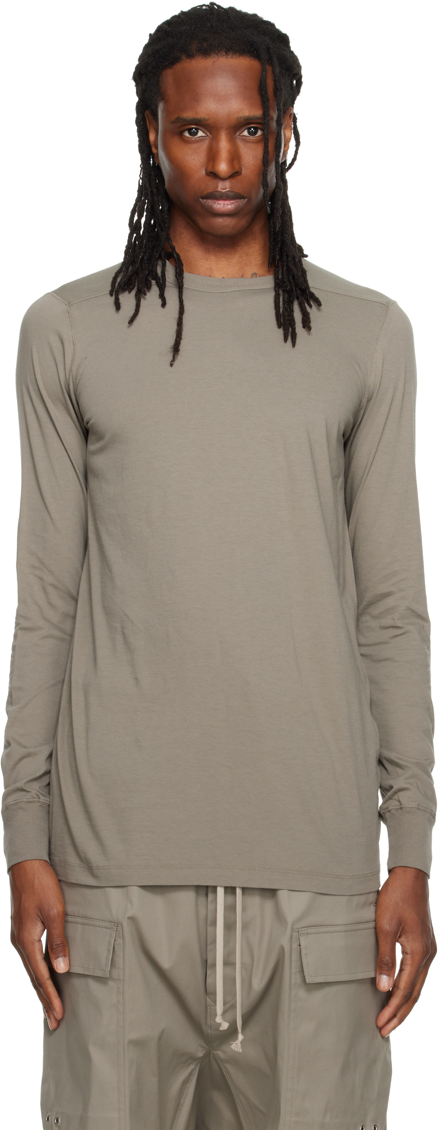 Rick Owens: Taupe Tower Level LS T-shirt | SSENSE