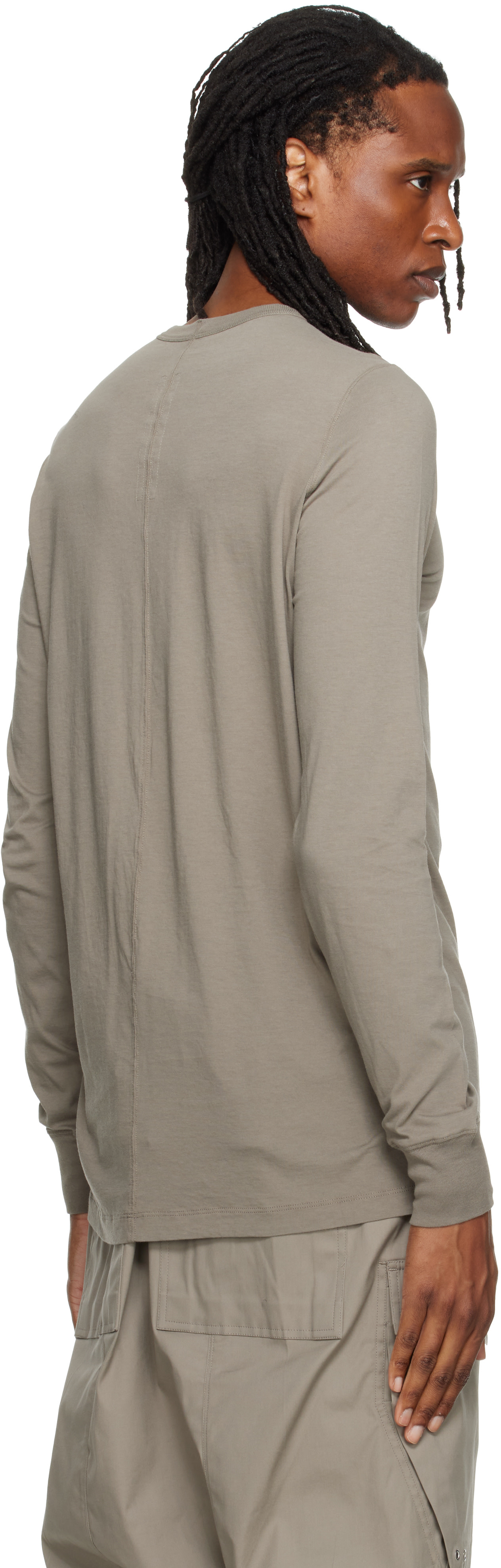 Rick Owens: Taupe Tower Level LS T-shirt | SSENSE
