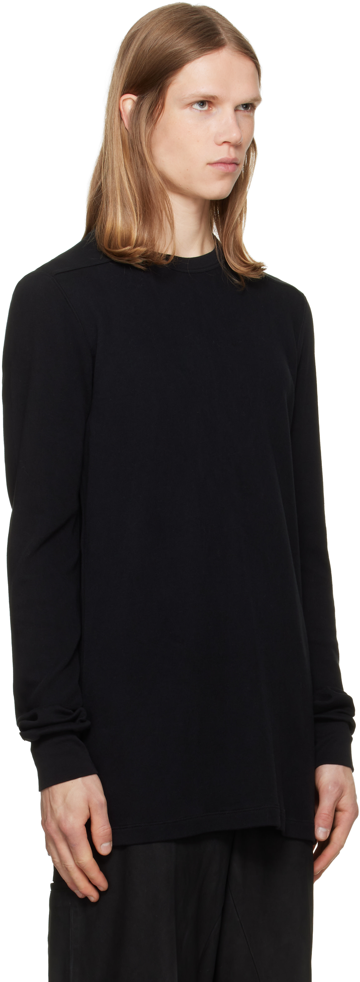 Rick Owens: Black Tower Level LS T-shirt | SSENSE