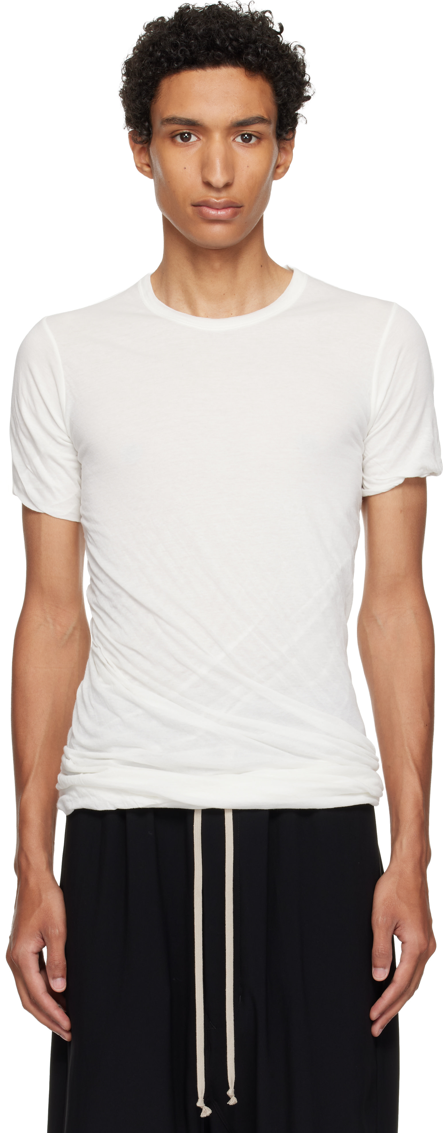 Rick Owens: Off-White Tower Double S/S T-shirt | SSENSE