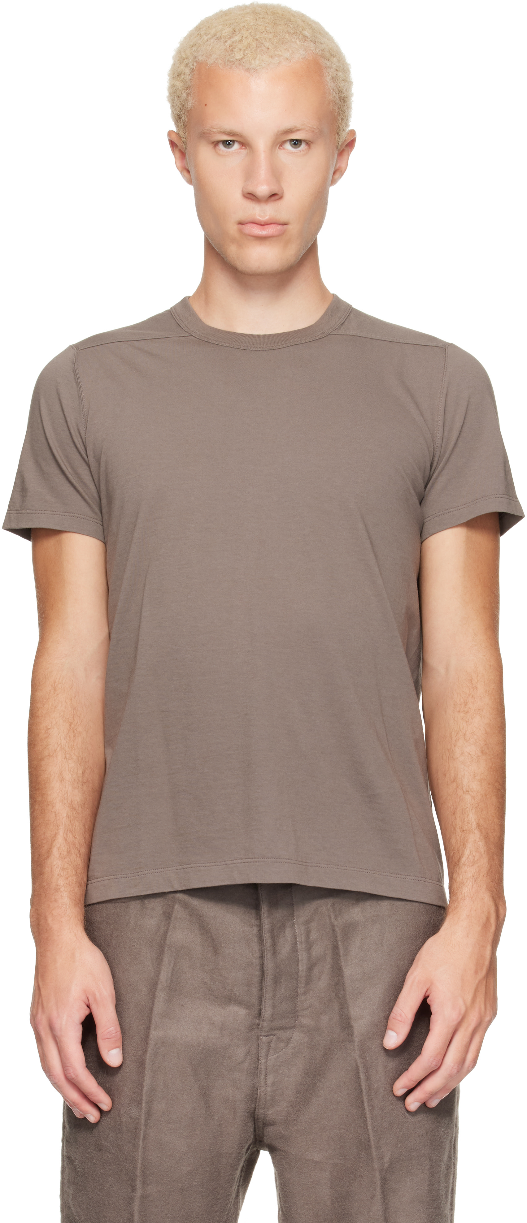 Rick Owens: Taupe Tower Short Level T-Shirt | SSENSE