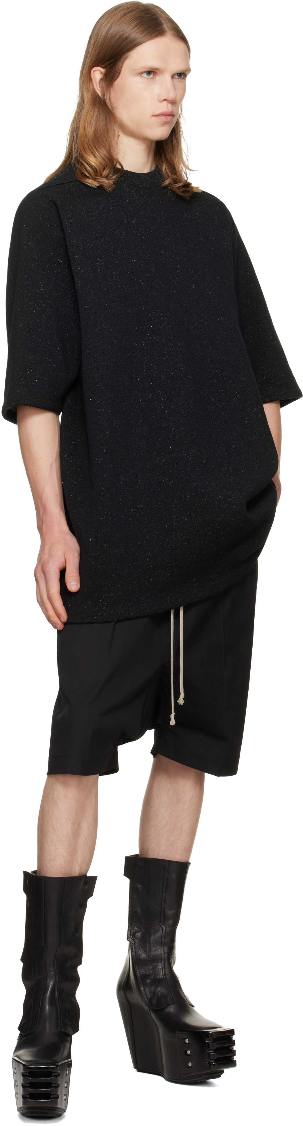 Rick Owens: Black Tower Jumbo S/S T-shirt | SSENSE