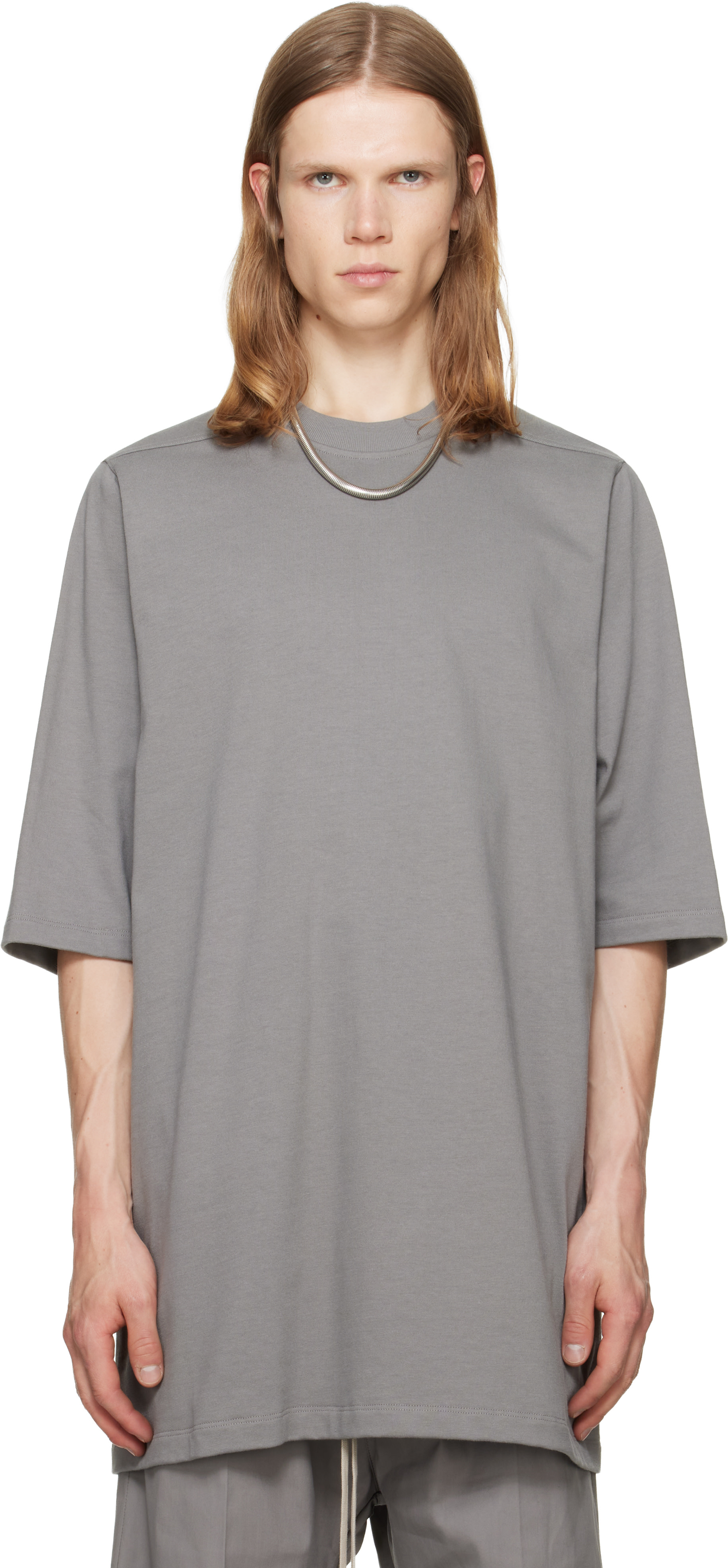 Rick Owens: Gray Jumbo S/S T-shirt | SSENSE