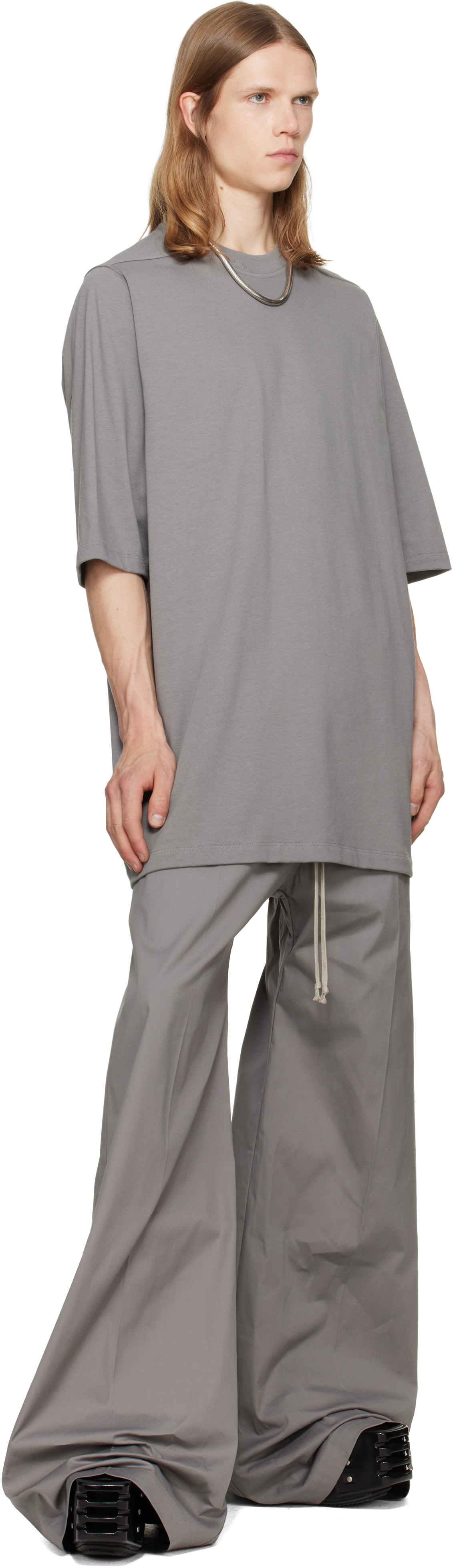 Rick Owens: グレー Jumbo S/S Tシャツ | SSENSE 日本