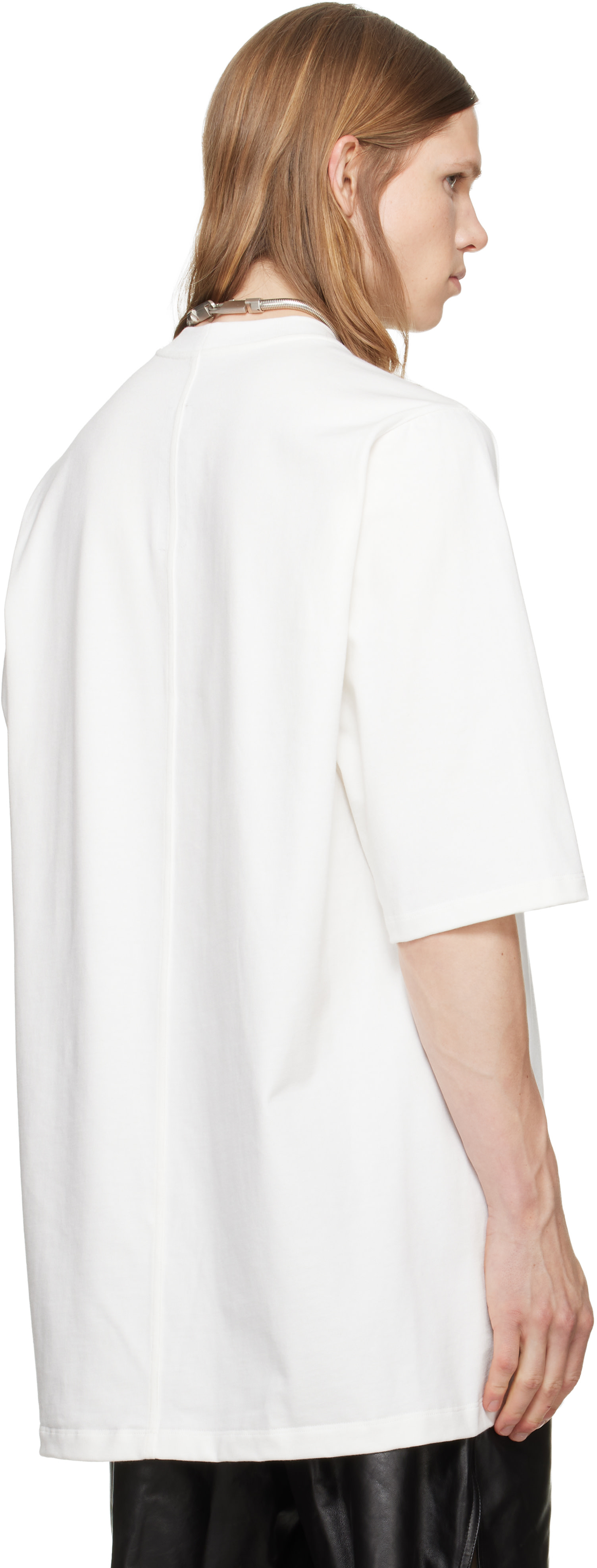 Rick Owens: オフホワイト Jumbo S/S Tシャツ | SSENSE 日本