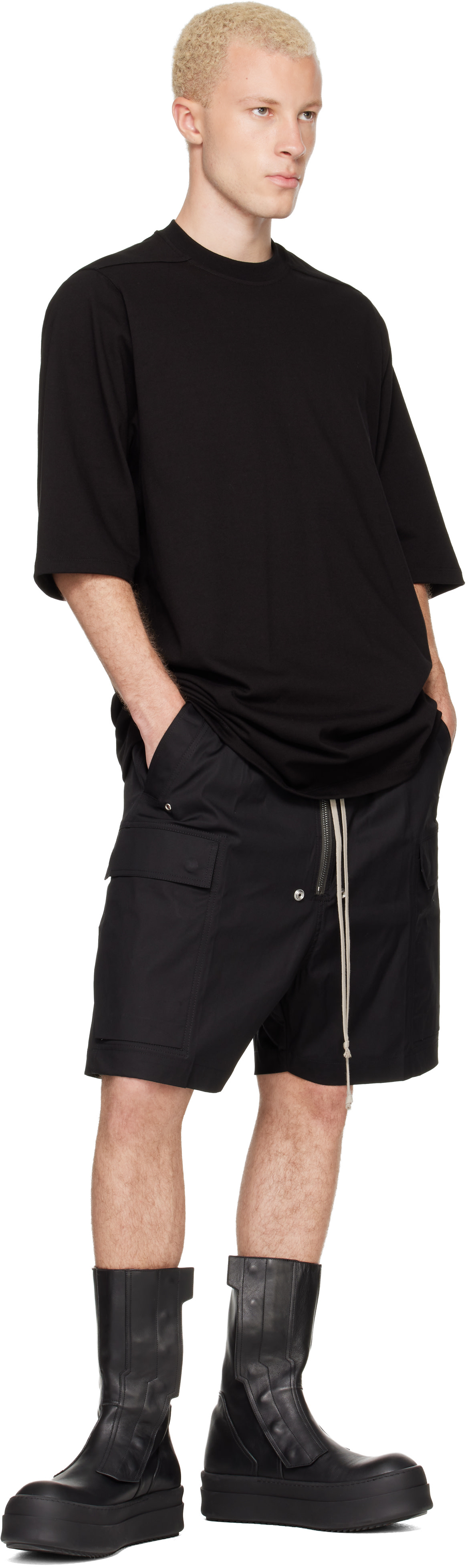 Rick Owens: Black Tower Jumbo S/S T-shirt | SSENSE
