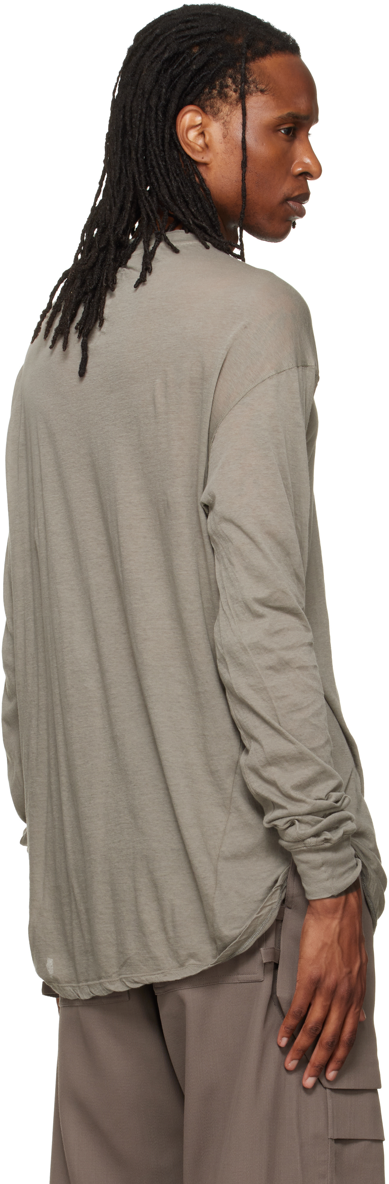 Rick Owens: グレー Tower Rick S Jumbo L/S Tシャツ | SSENSE 日本