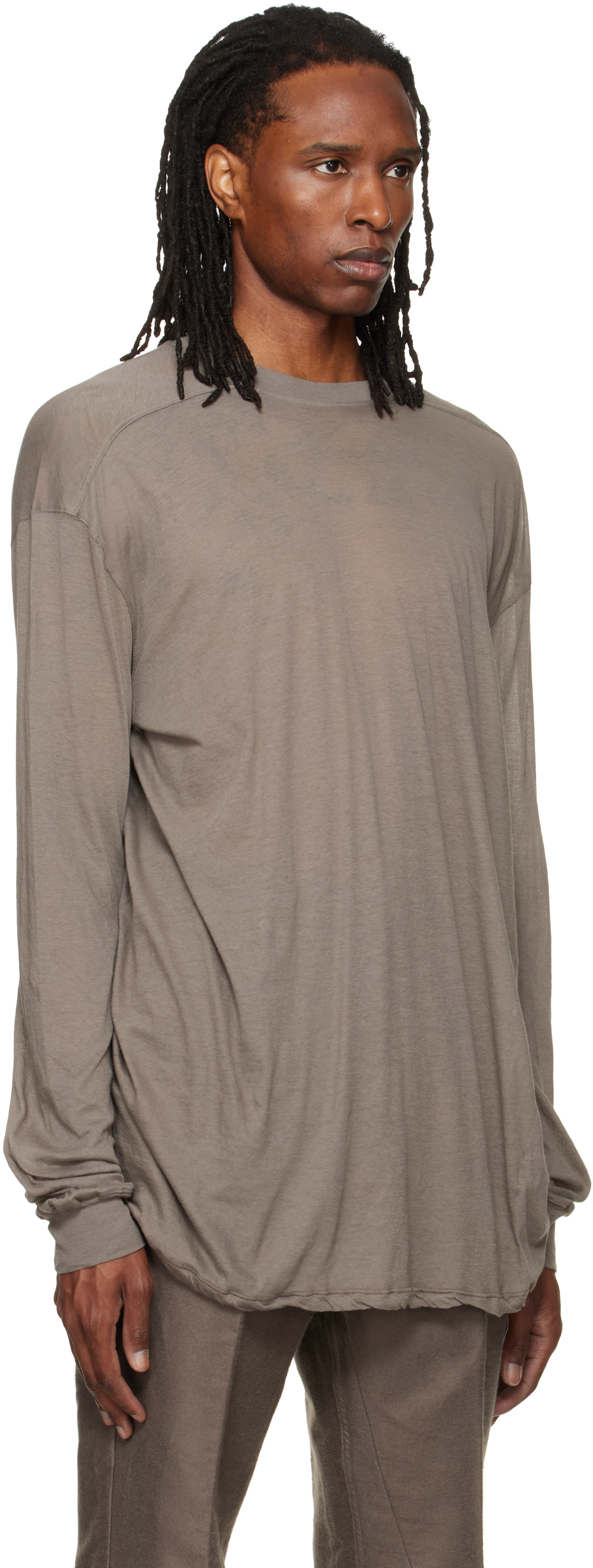 Rick Owens 10SS ノースリーブ Tシャツ Rick Owens: Gray Tower Rick S Jumbo L/S T-shirt | SSENSE