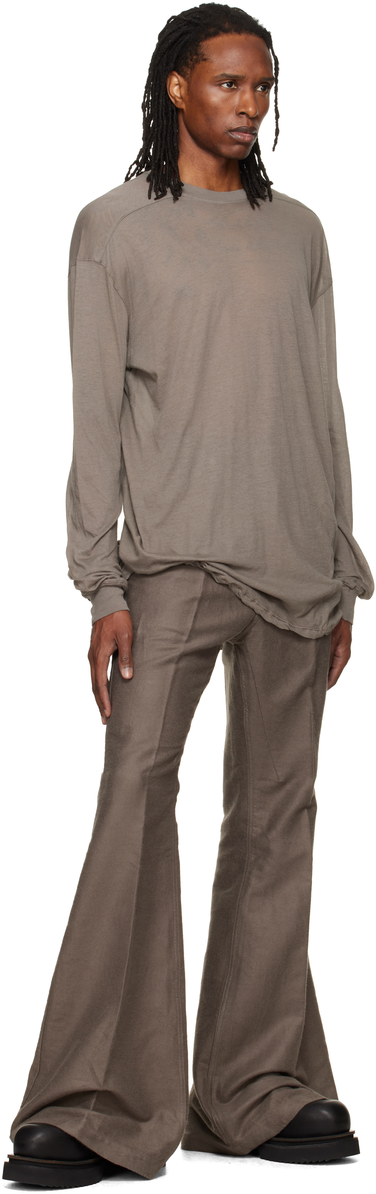 Rick Owens: Gray Tower Rick S Jumbo L/S T-shirt | SSENSE