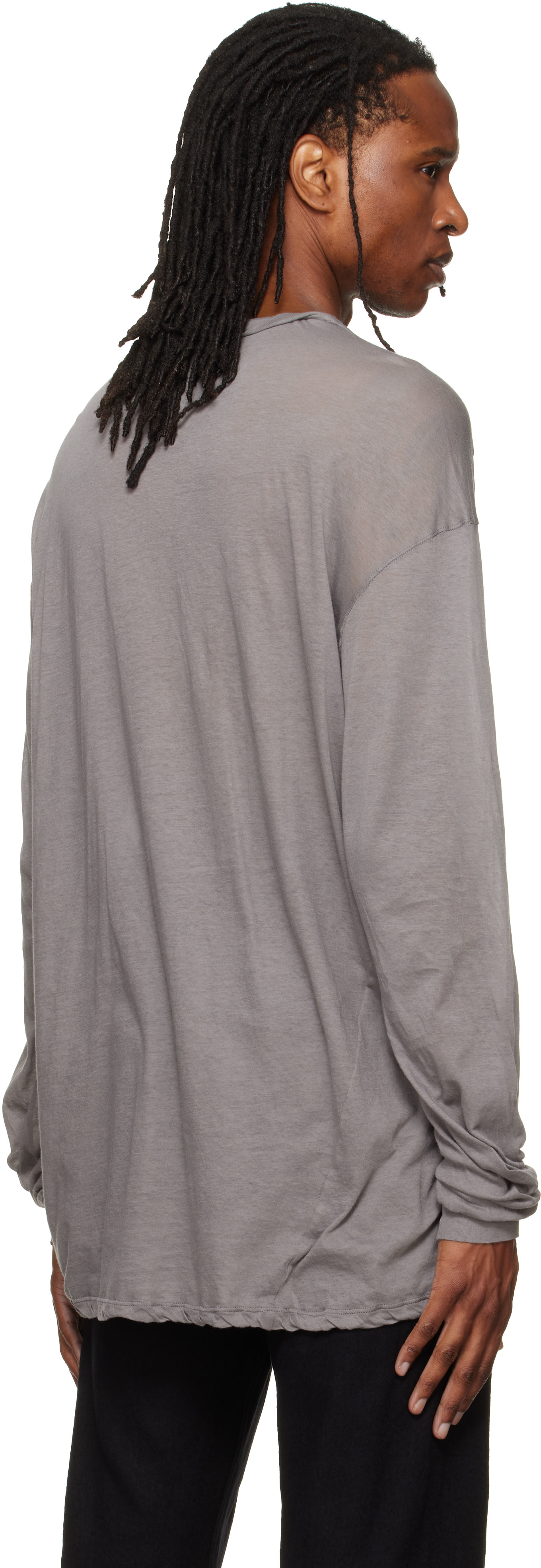 Rick Owens: グレー Tower Rick S Jumbo L/S Tシャツ | SSENSE 日本