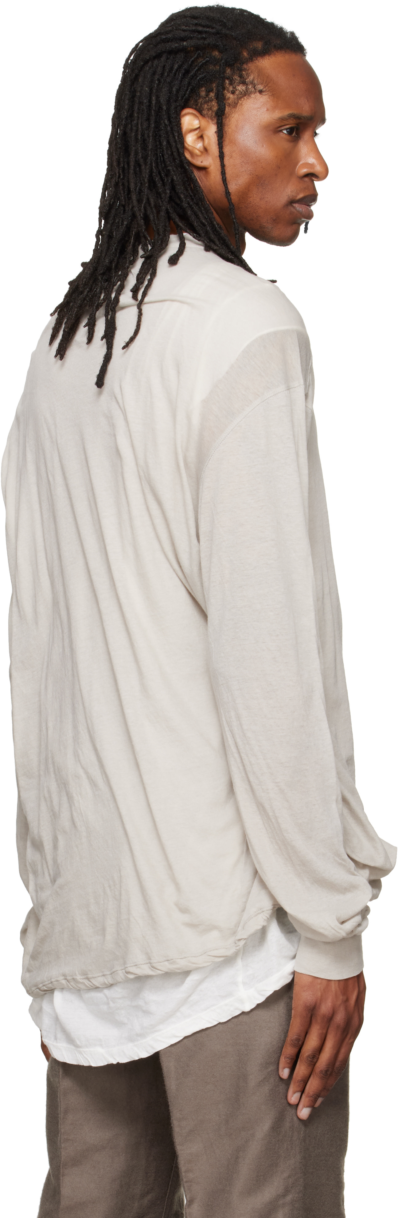 2019 S/S Rick Owens 長袖カットソー サイズ34 Rick Owens: Off-White Tower Rick S Jumbo L/S T-shirt | SSENSE