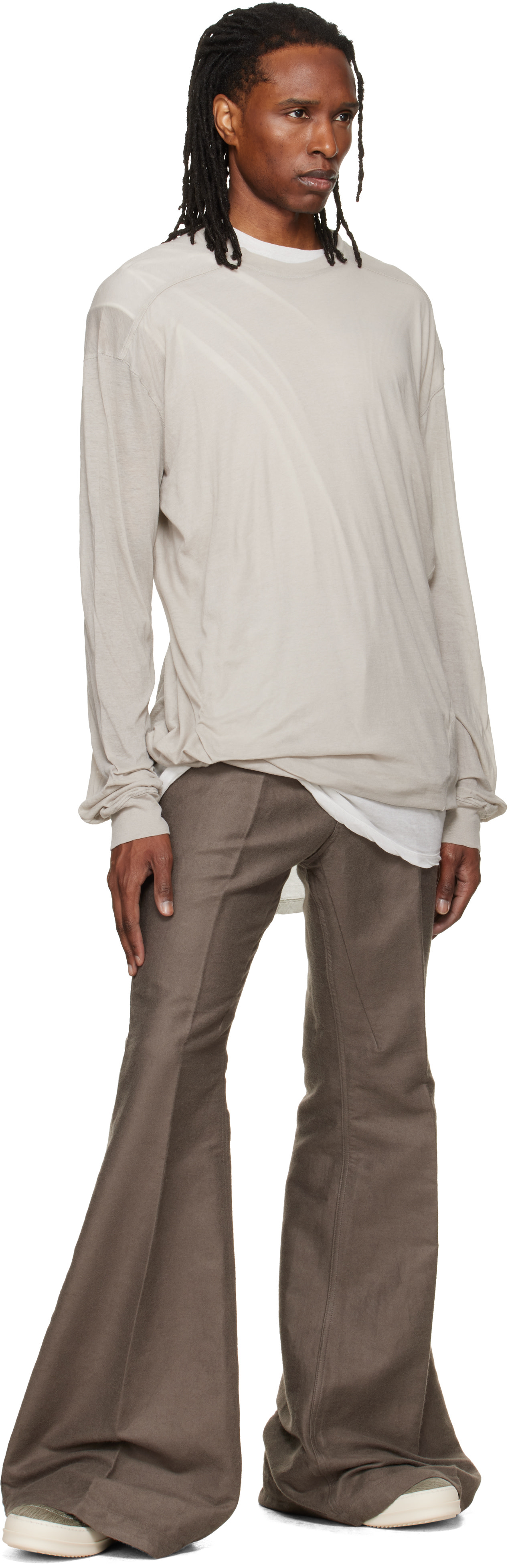 Rick Owens ノースリーブカットソー　レーヨンシルク　40 メンズS〜M Rick Owens: Off-White Tower Rick S Jumbo L/S T-shirt | SSENSE