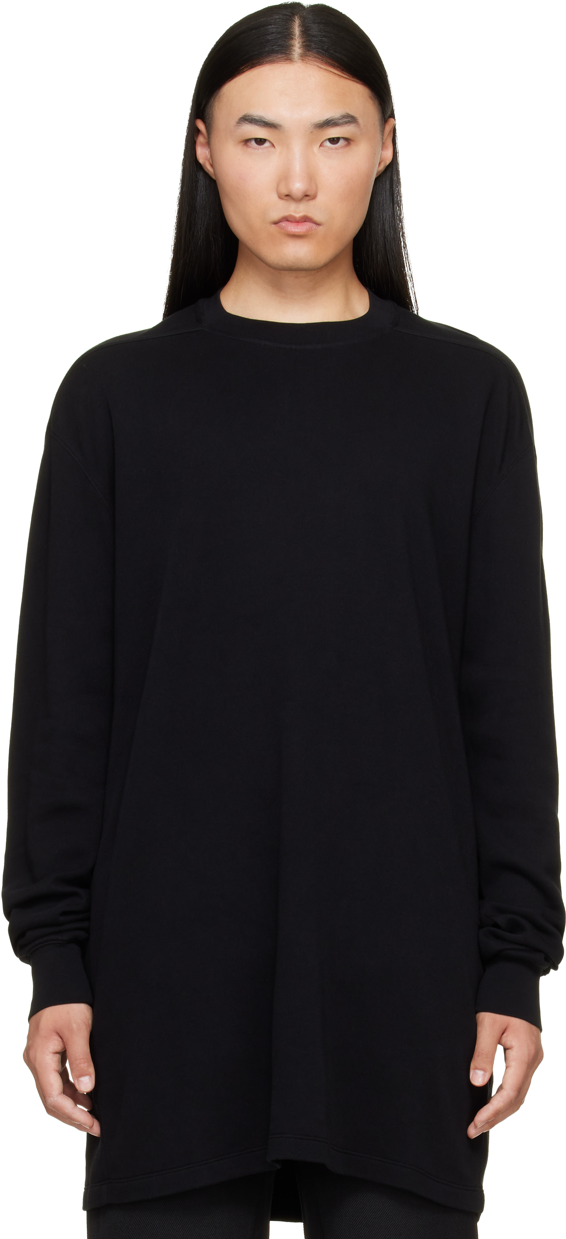 Rick Owens: ブラック Tower Rick S Jumbo LS Tシャツ | SSENSE 日本