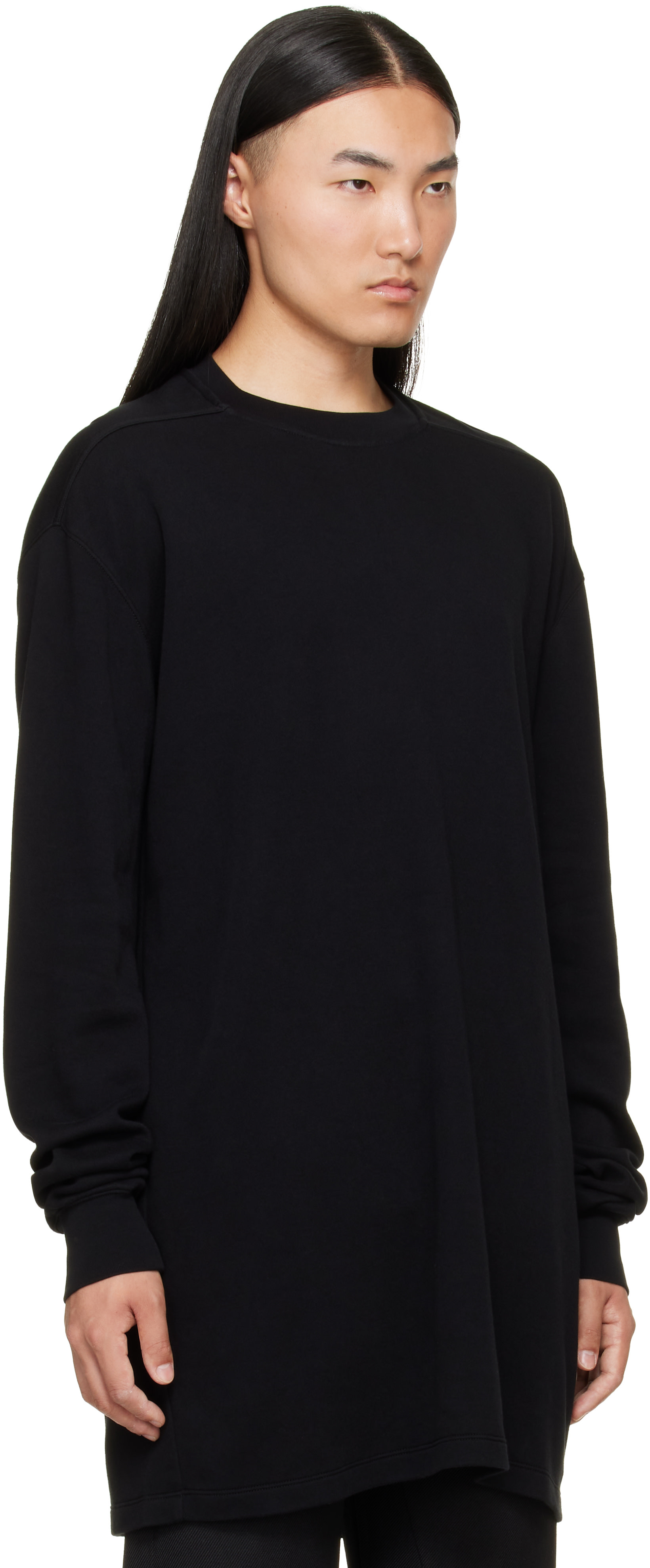 Rick Owens: ブラック Tower Rick S Jumbo LS Tシャツ | SSENSE 日本