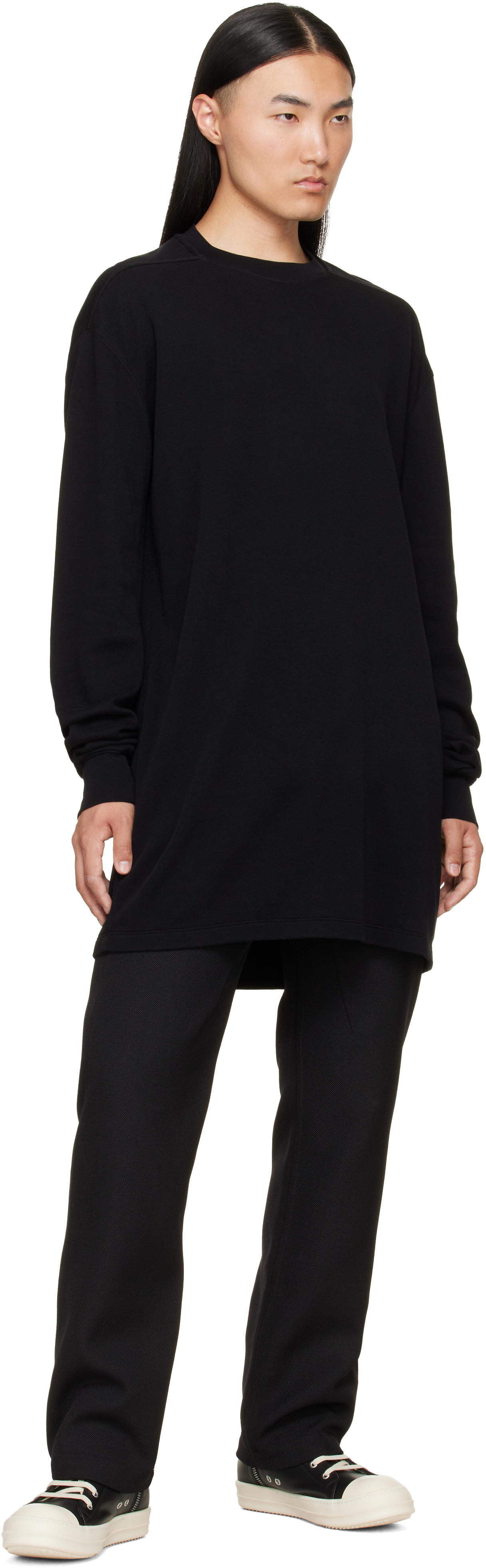 Rick Owens: ブラック Tower Rick S Jumbo LS Tシャツ | SSENSE 日本