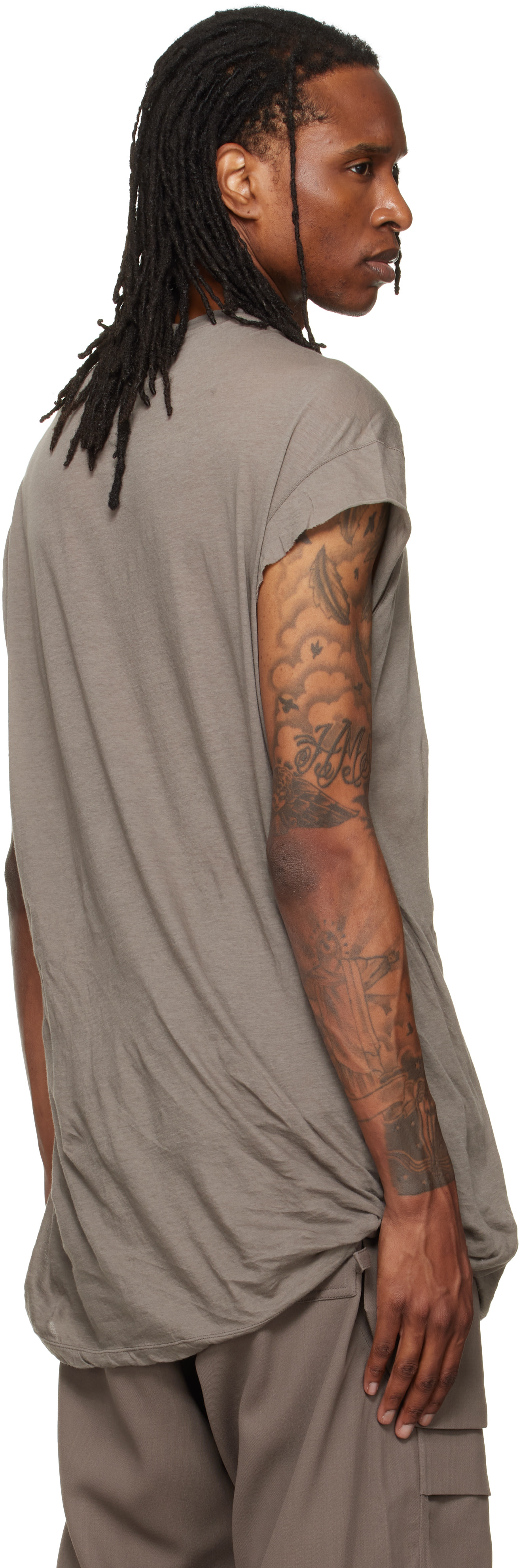 Rick Owens: グレー Tower Rick S Jumbo S/S Tシャツ | SSENSE 日本