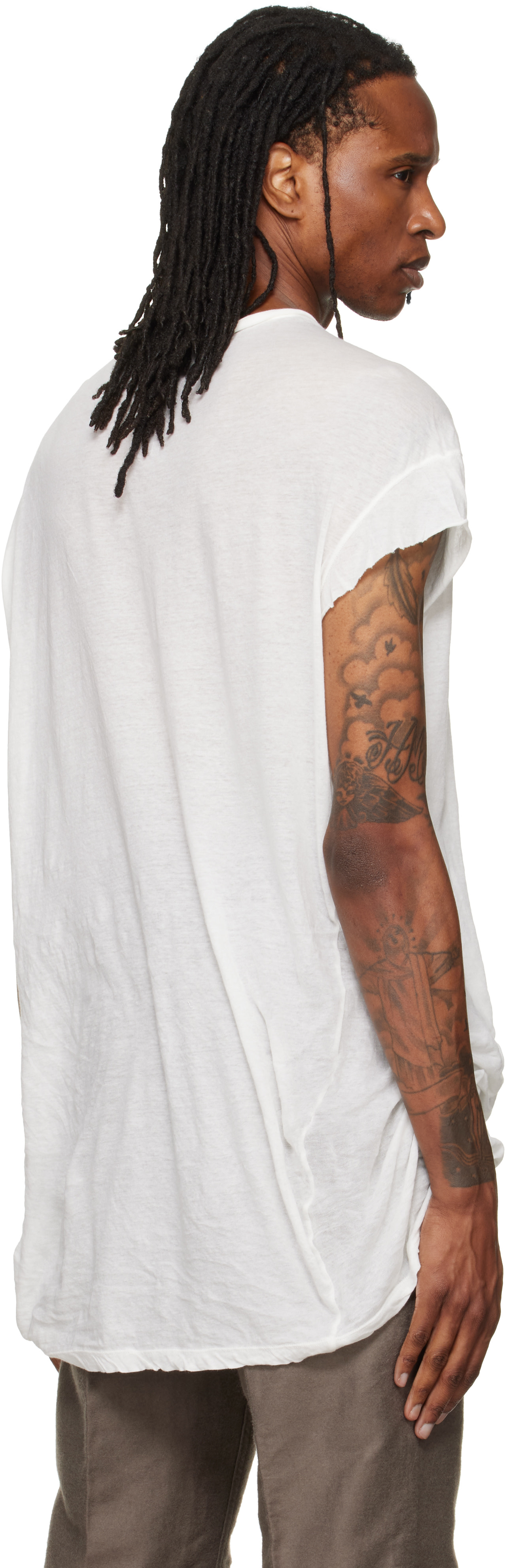 Rick Owens: オフホワイト Tower Rick S Jumbo S/S Tシャツ | SSENSE 日本
