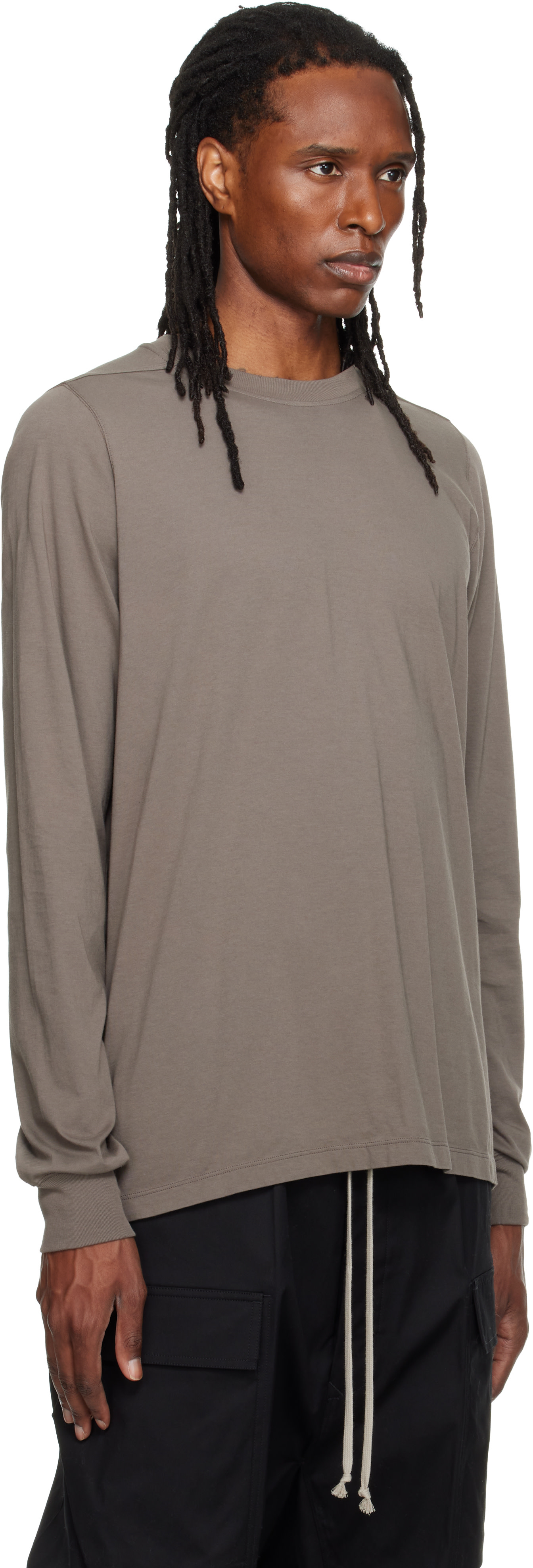 【最終値下げ】Rick Owens ss16 長袖カットソー ミント M Rick Owens: グレー Tower Short クルーネック 長袖Tシャツ | SSENSE 日本