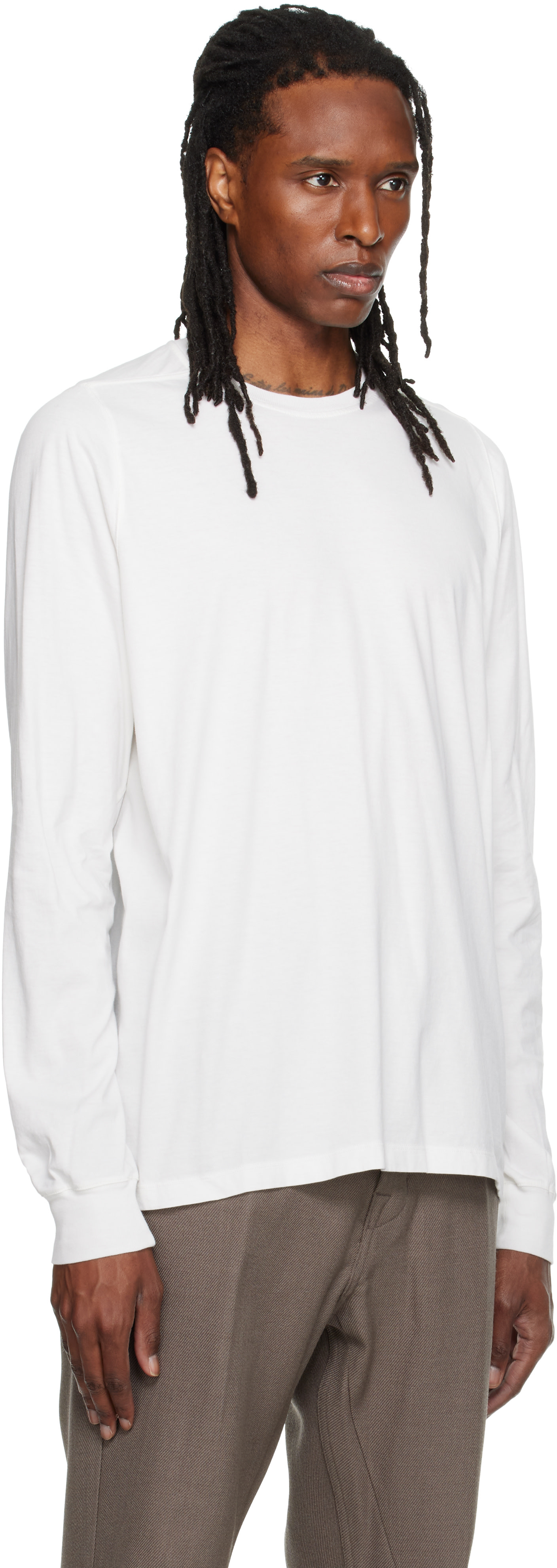 Rick Owens: Off-White Tower Short Crewneck LS T-shirt | SSENSE