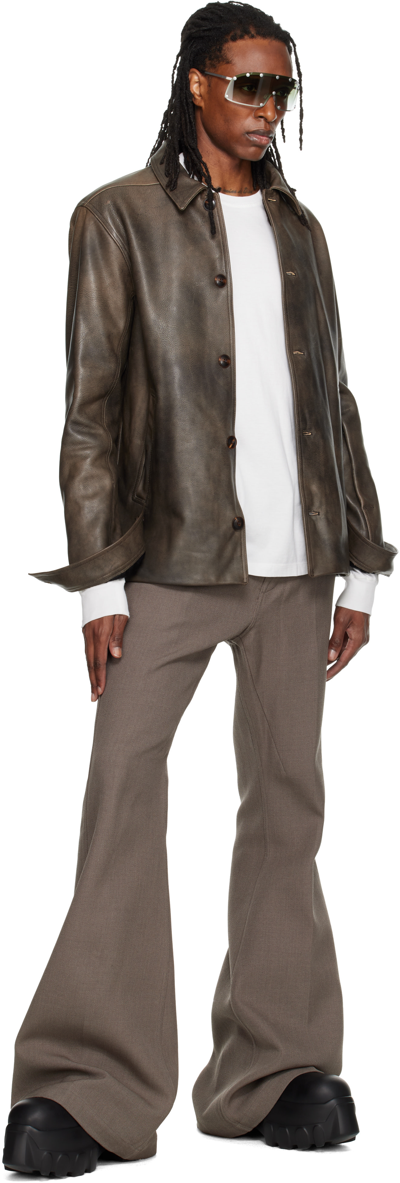 Rick Owens: Off-White Tower Short Crewneck LS T-shirt | SSENSE