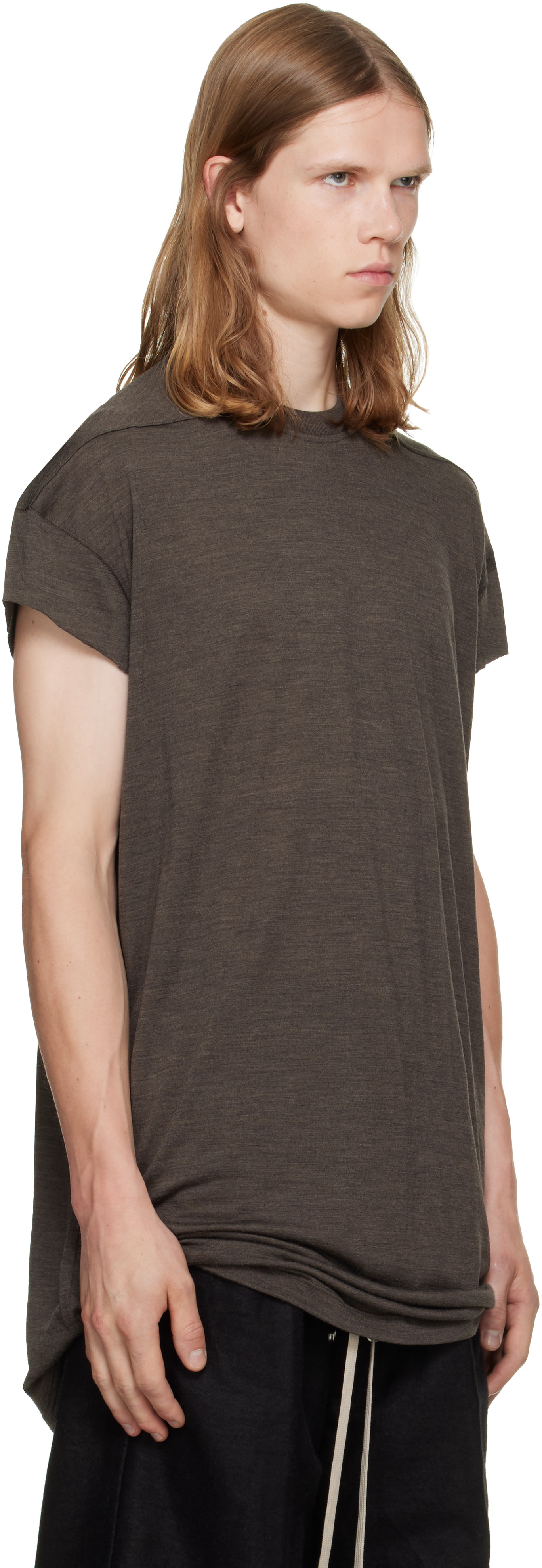 Rick Owens: Brown Tower 'Rick' S Jumbo S/S T-shirt | SSENSE