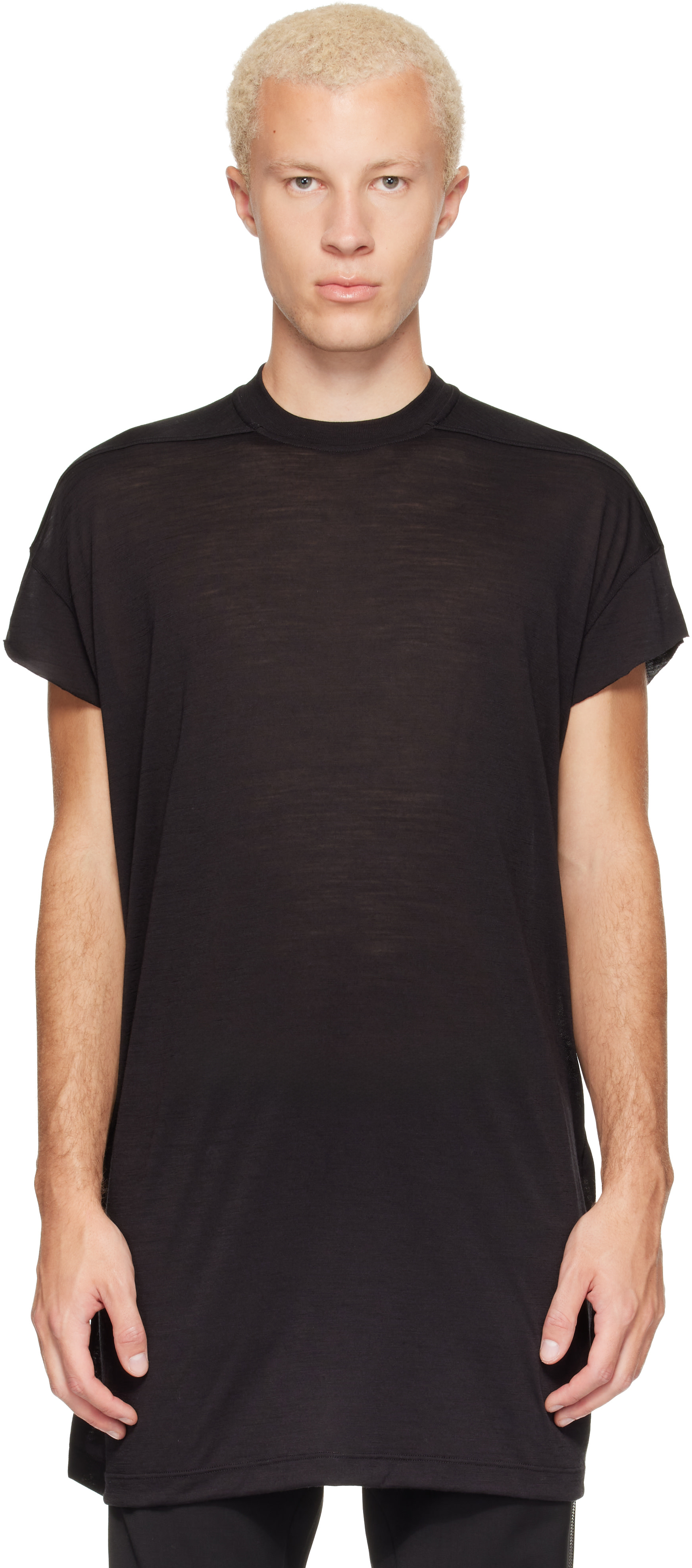 Rick Owens: ブラック Tower Ricky S Jumbo S/S Tシャツ | SSENSE 日本