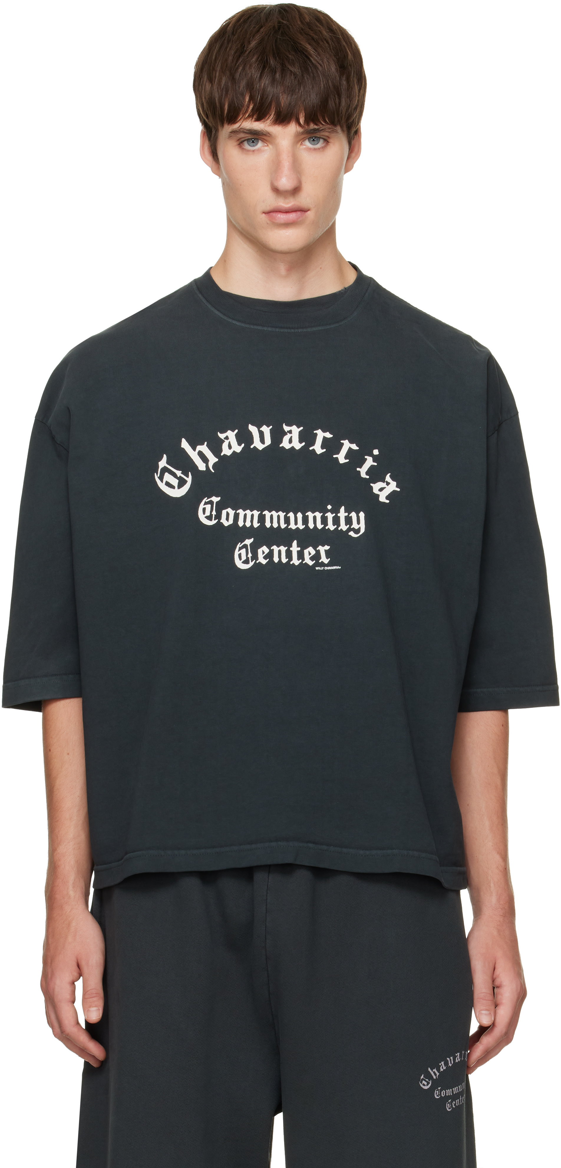 WILLY CHAVARRIA: Black 'Community Center' Buffalo T-shirt | SSENSE