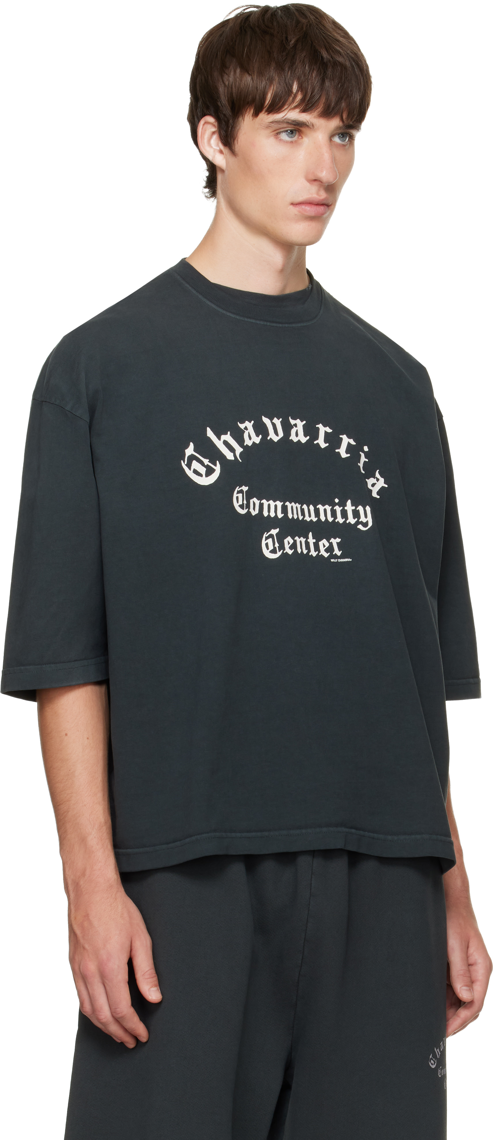 WILLY CHAVARRIA: Black 'Community Center' Buffalo T-shirt | SSENSE