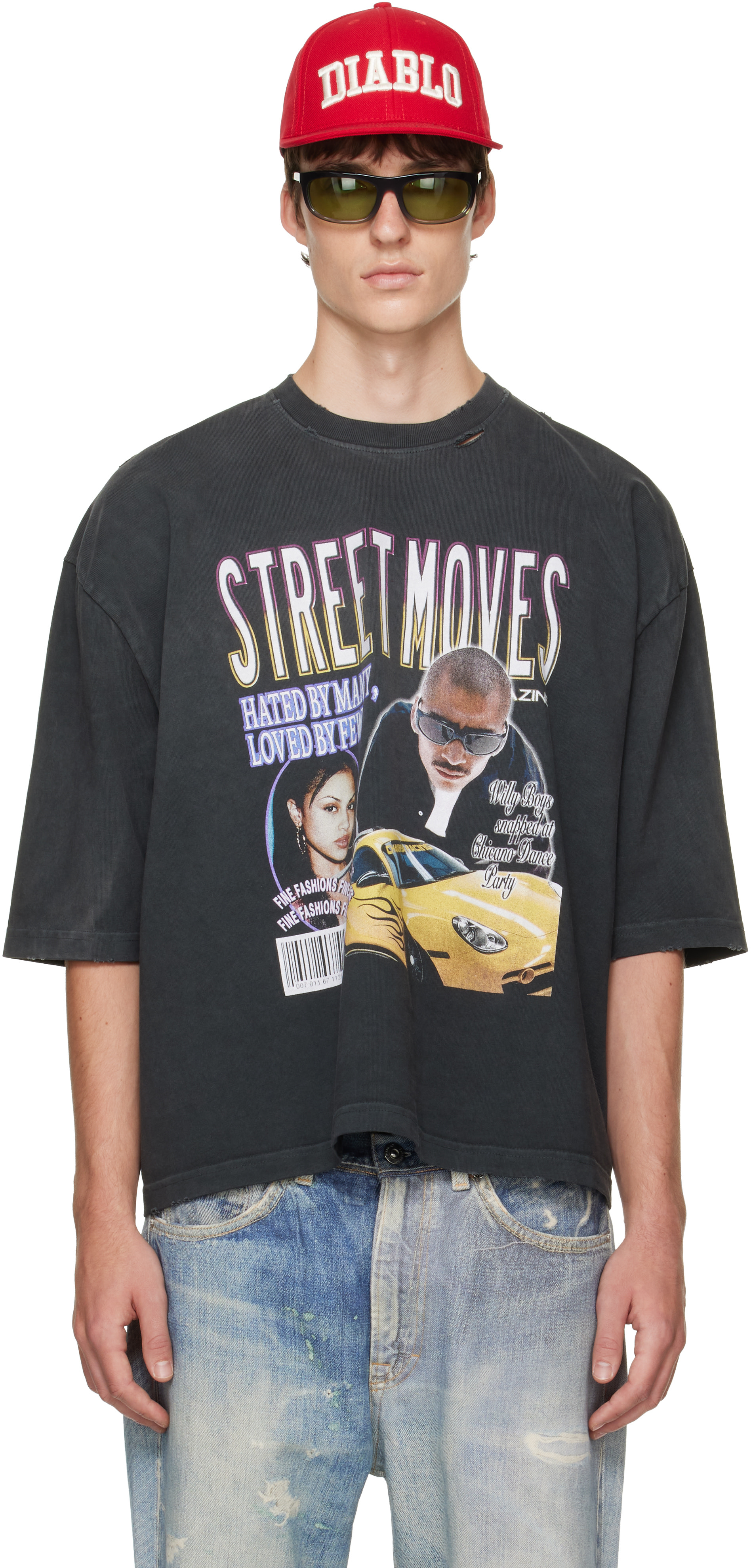 WILLY CHAVARRIA: Black 'Street Moves' Buffalo T-shirt | SSENSE