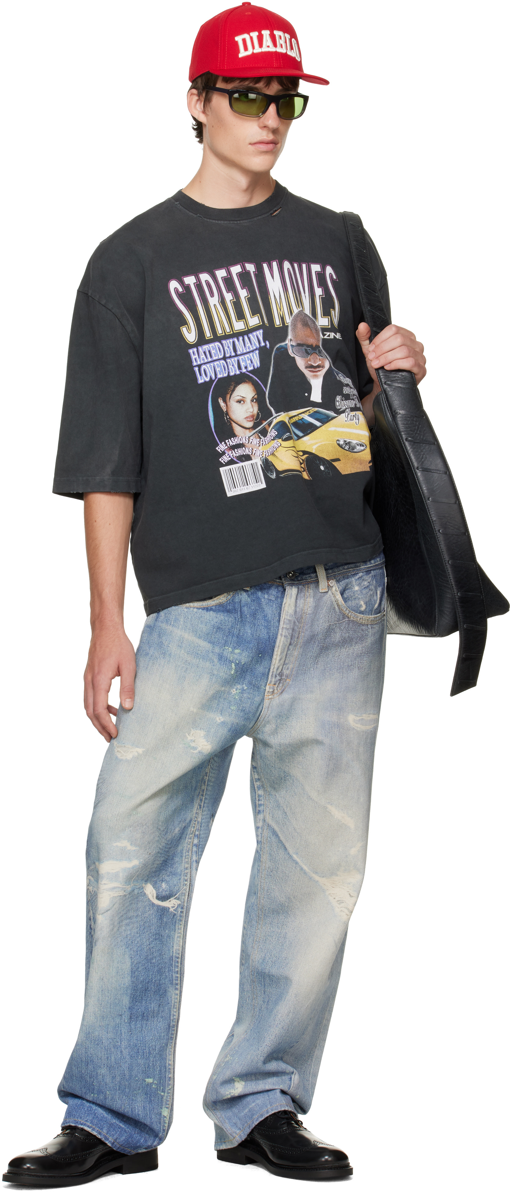 WILLY CHAVARRIA: Black 'Street Moves' Buffalo T-shirt | SSENSE