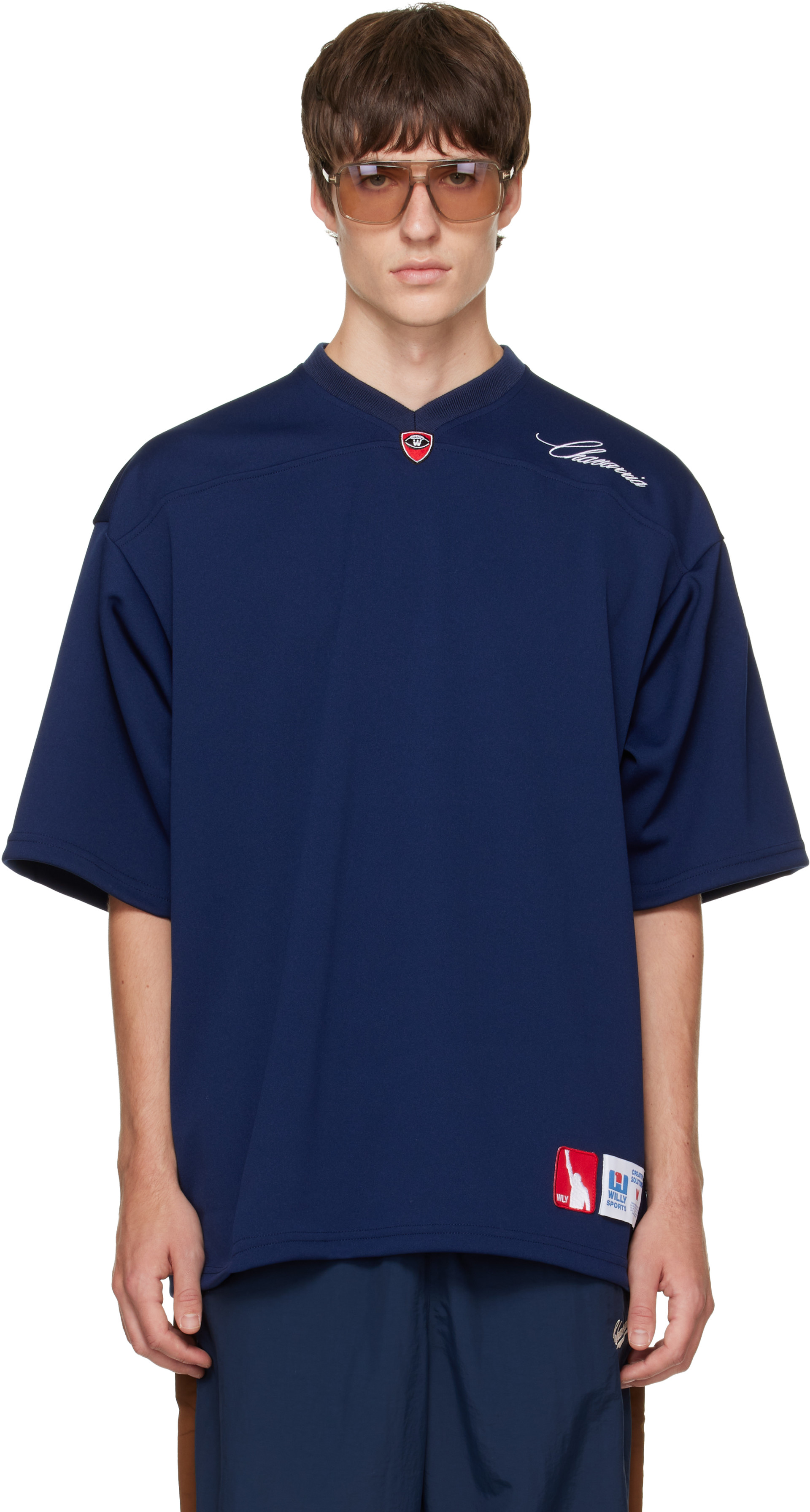 WILLY CHAVARRIA: Navy 'Willy' Sport Jersey T-shirt | SSENSE Canada