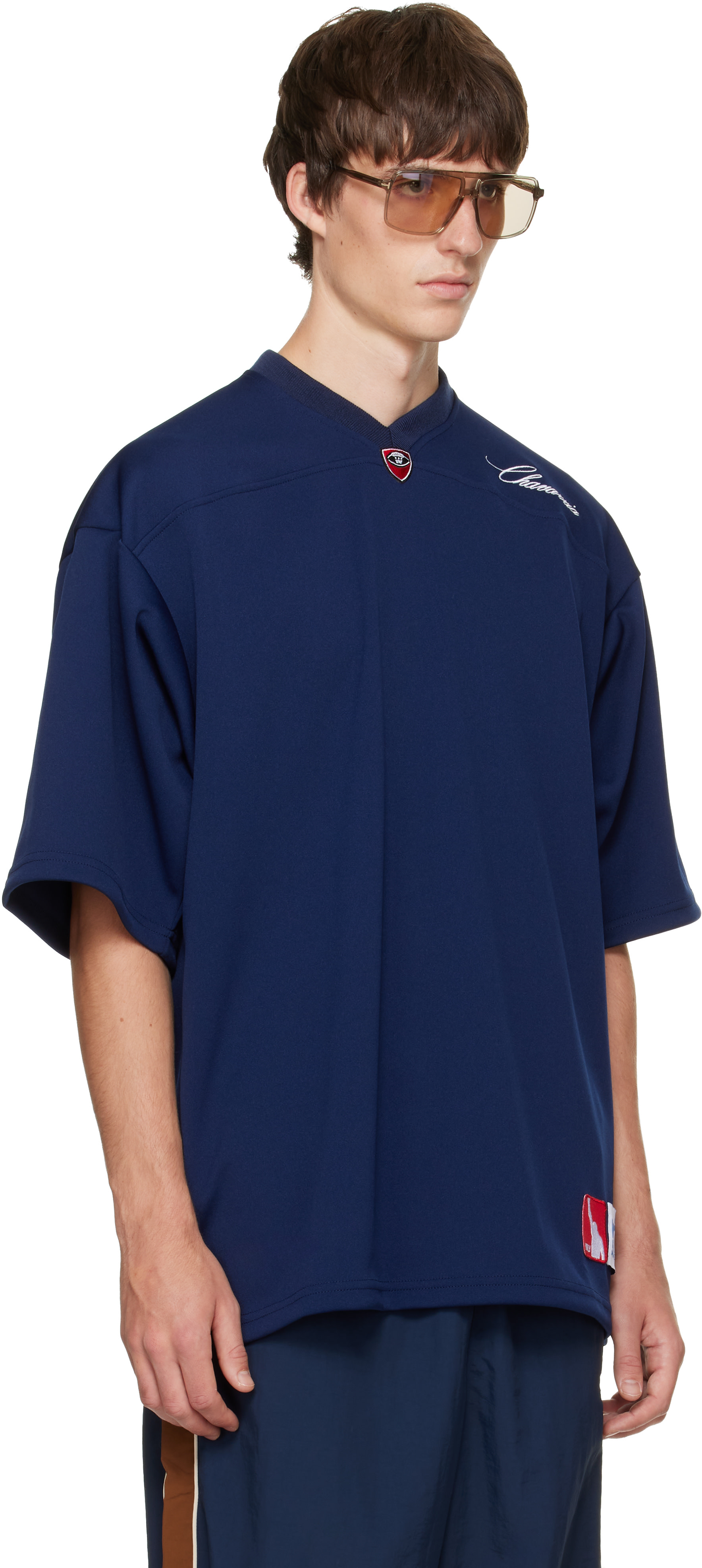 WILLY CHAVARRIA: Navy 'Willy' Sport Jersey T-shirt | SSENSE