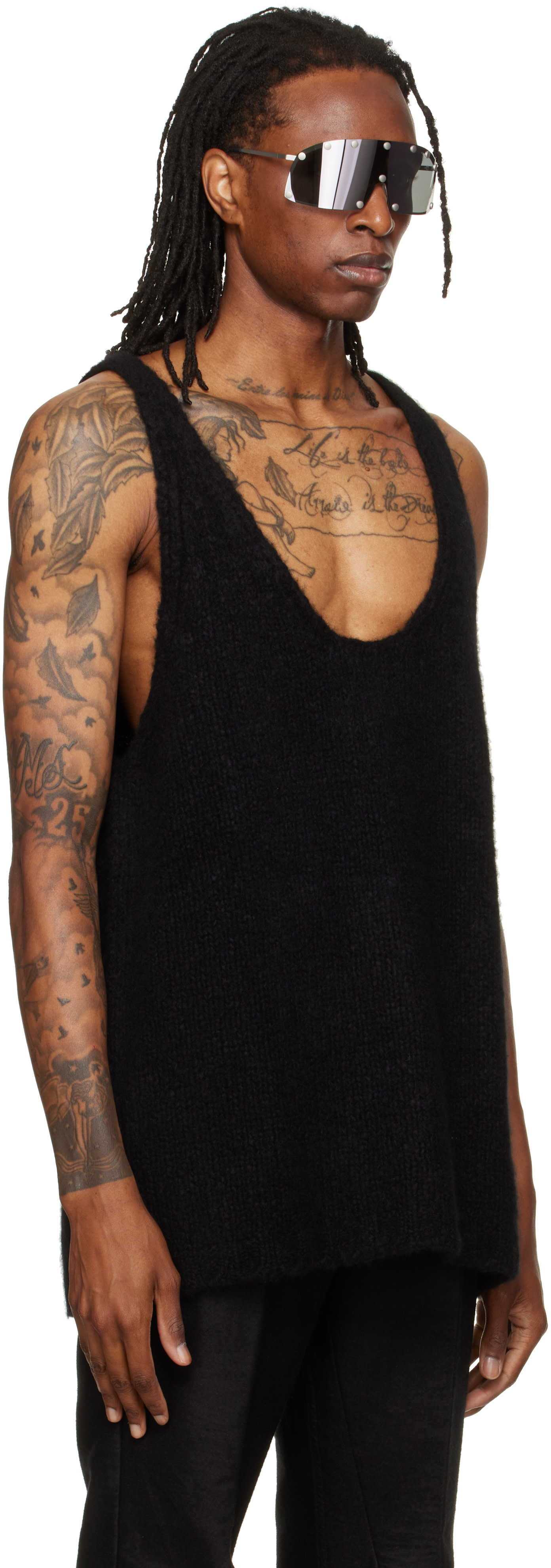 Rick Owens: ブラック Tower Pony タンクトップ | SSENSE 日本