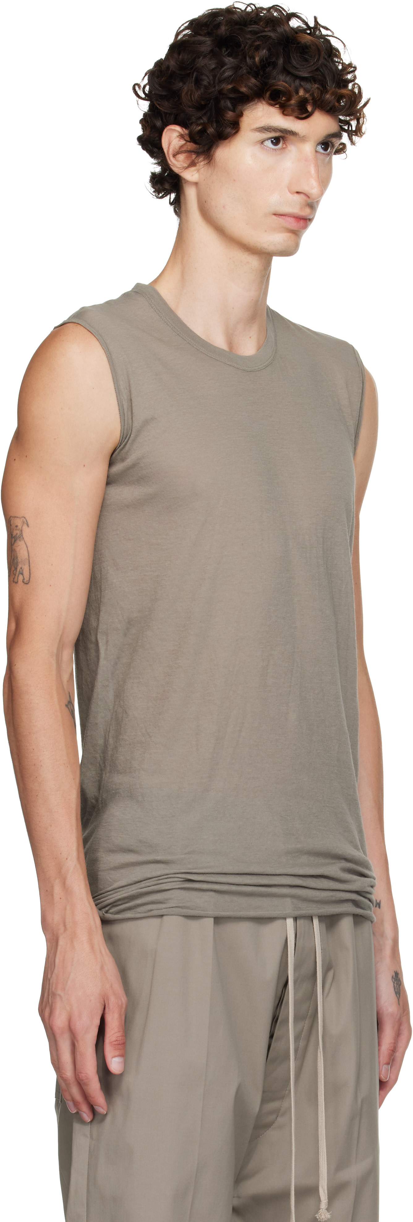 Rick Owens - Taupe Tower Basic SL Tank Top