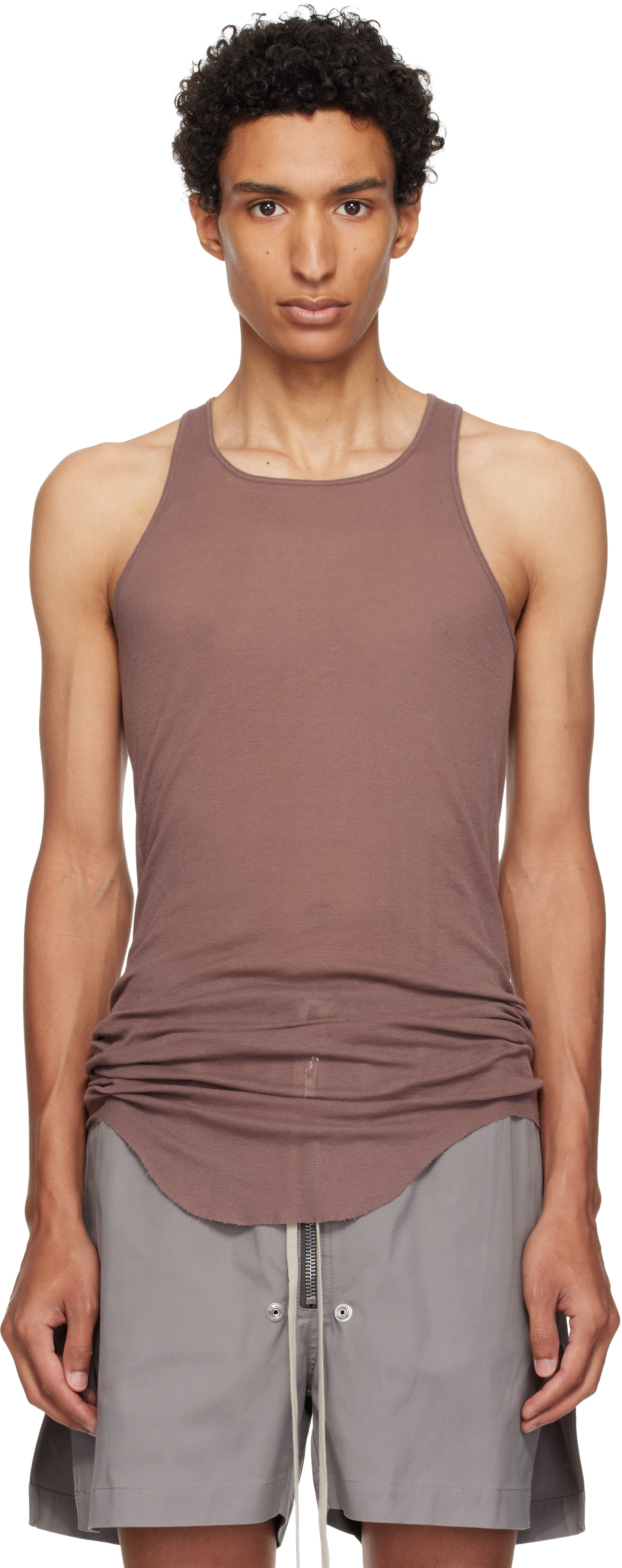 Rick Owens - Purple Tower Basic Rib Tank Top